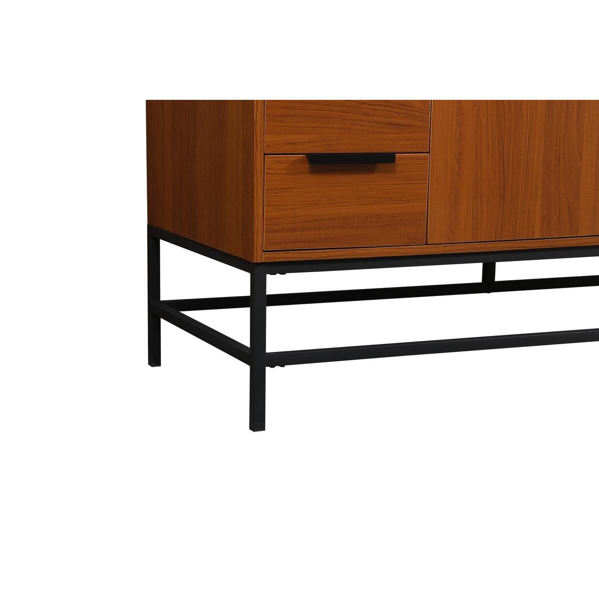 Shown in Teak finish and Without Backsplash accent