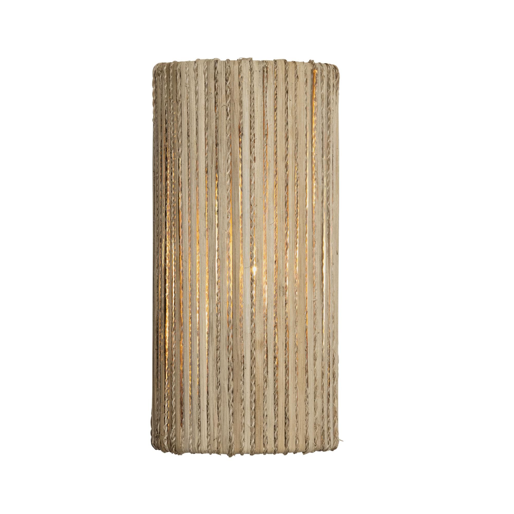 Shown in French Gold finish and Natural Rattan And Abaca Rope shade