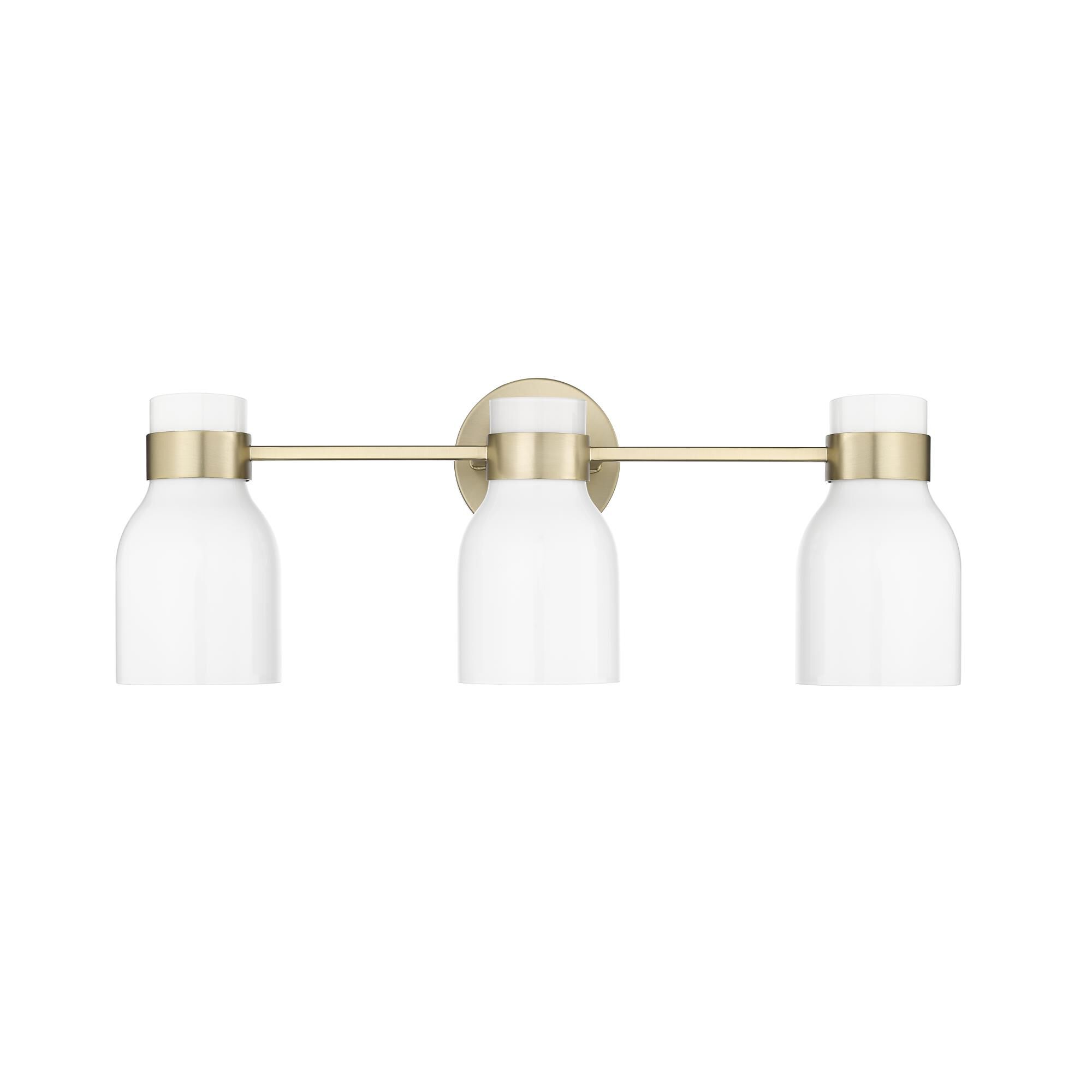 Shown in Modern Gold finish and Opal glass