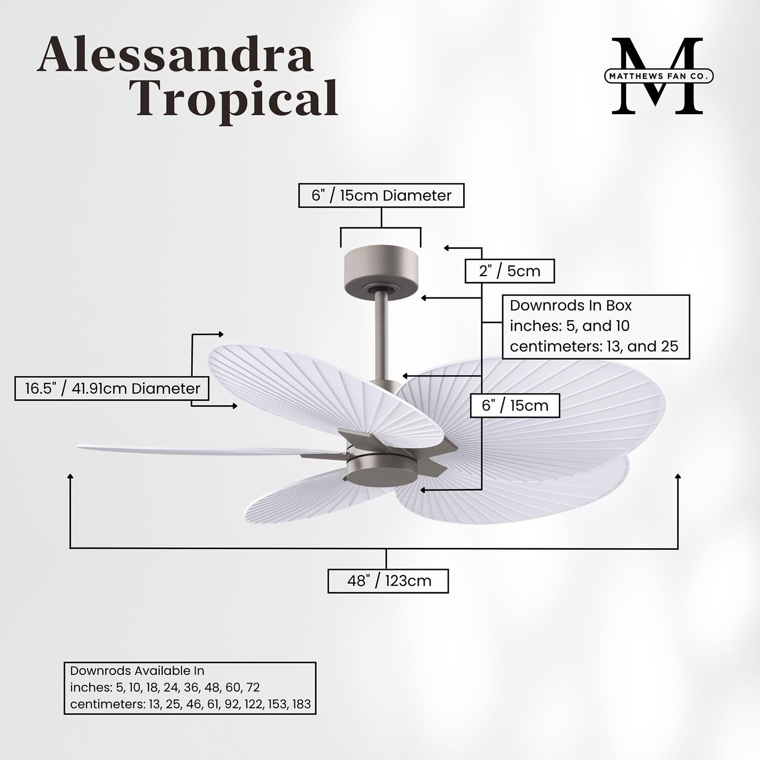Alessandra Tropical 48 Inch Ceiling Fan by Matthews Fan Company