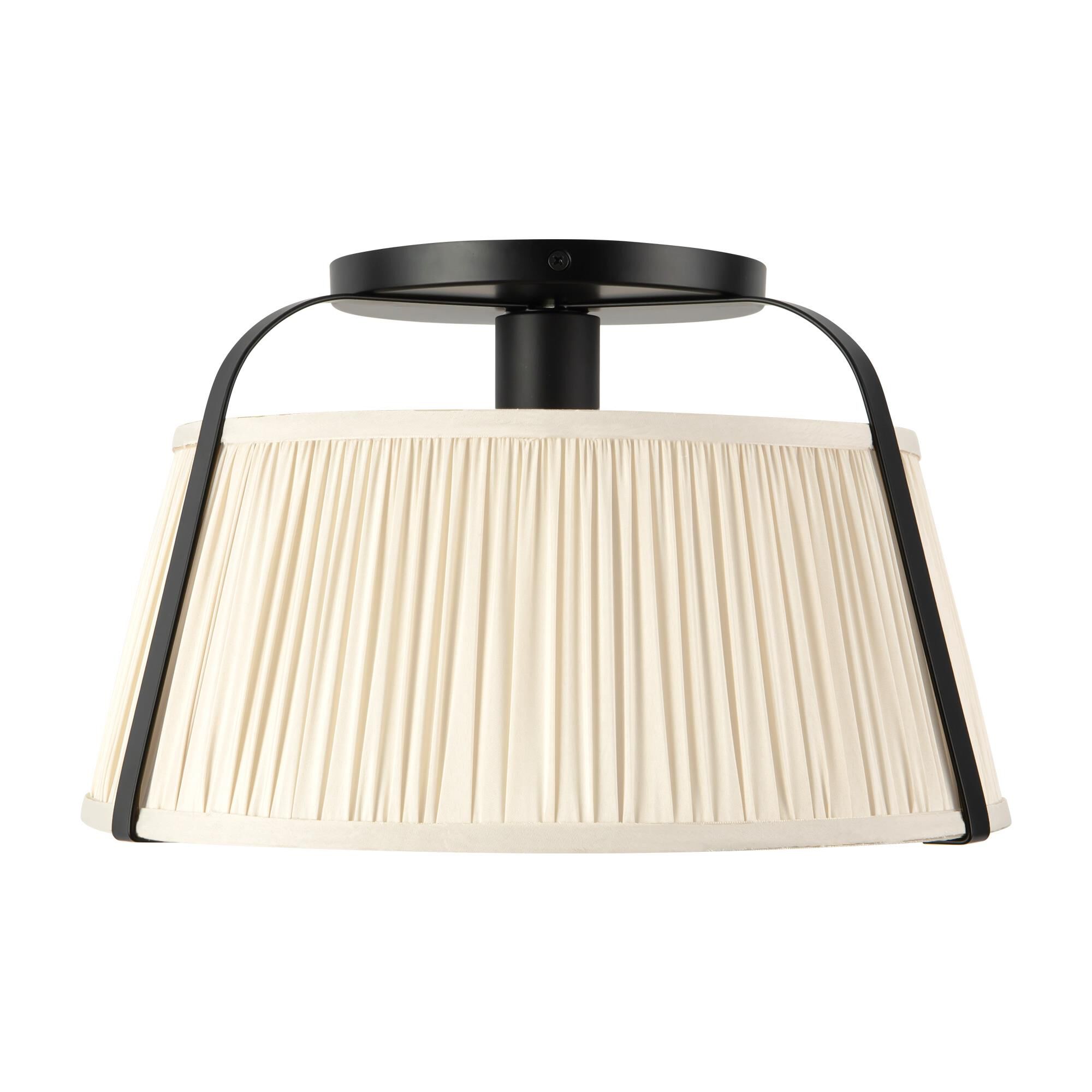 Shown in Matte Black finish and Frosted Polycarbonate Diffuser glass and White Linen shade