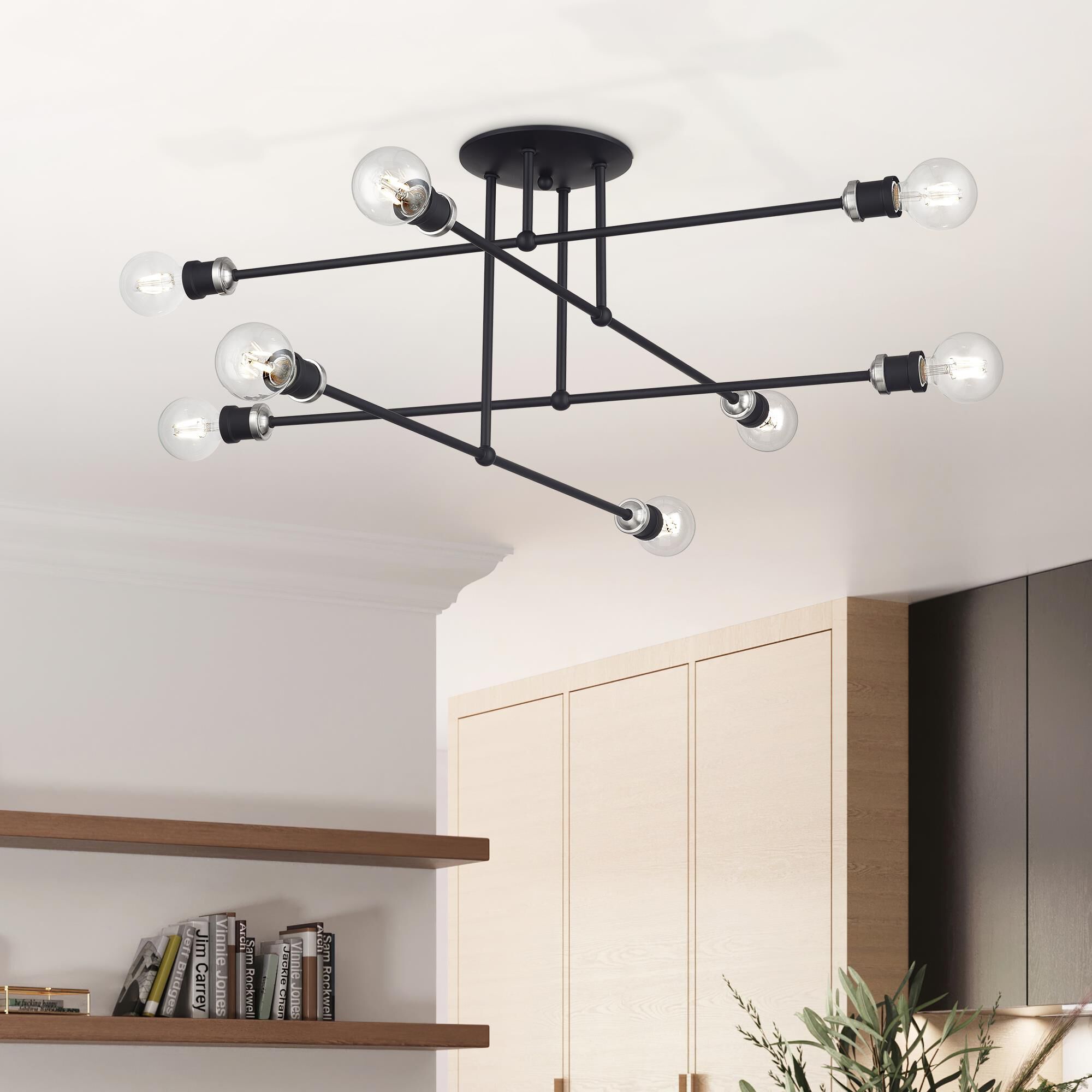 Delacroix 35 Inch Semi Flush Mount by Livex Lighting