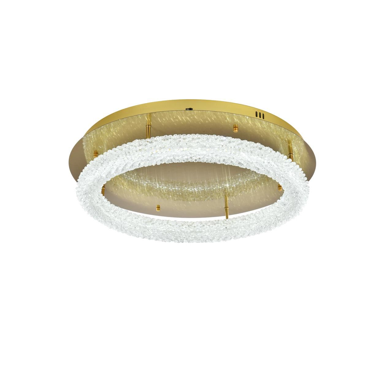 Shown in Satin Gold finish and Clear Royal Cut crystal