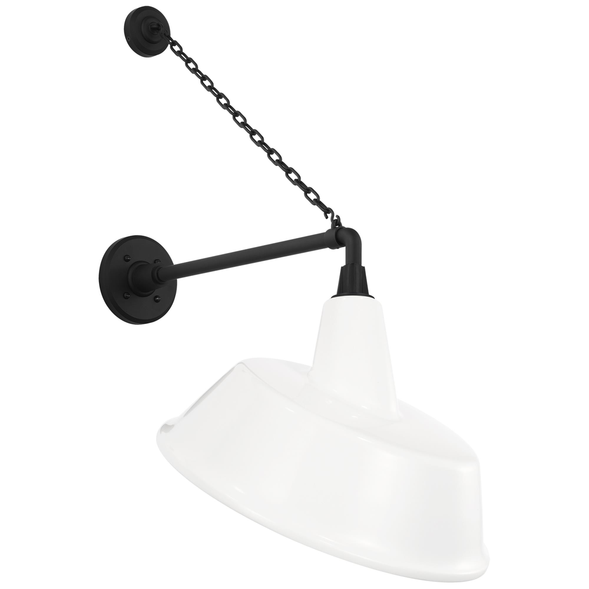 Shown in Matte Black finish and White shade
