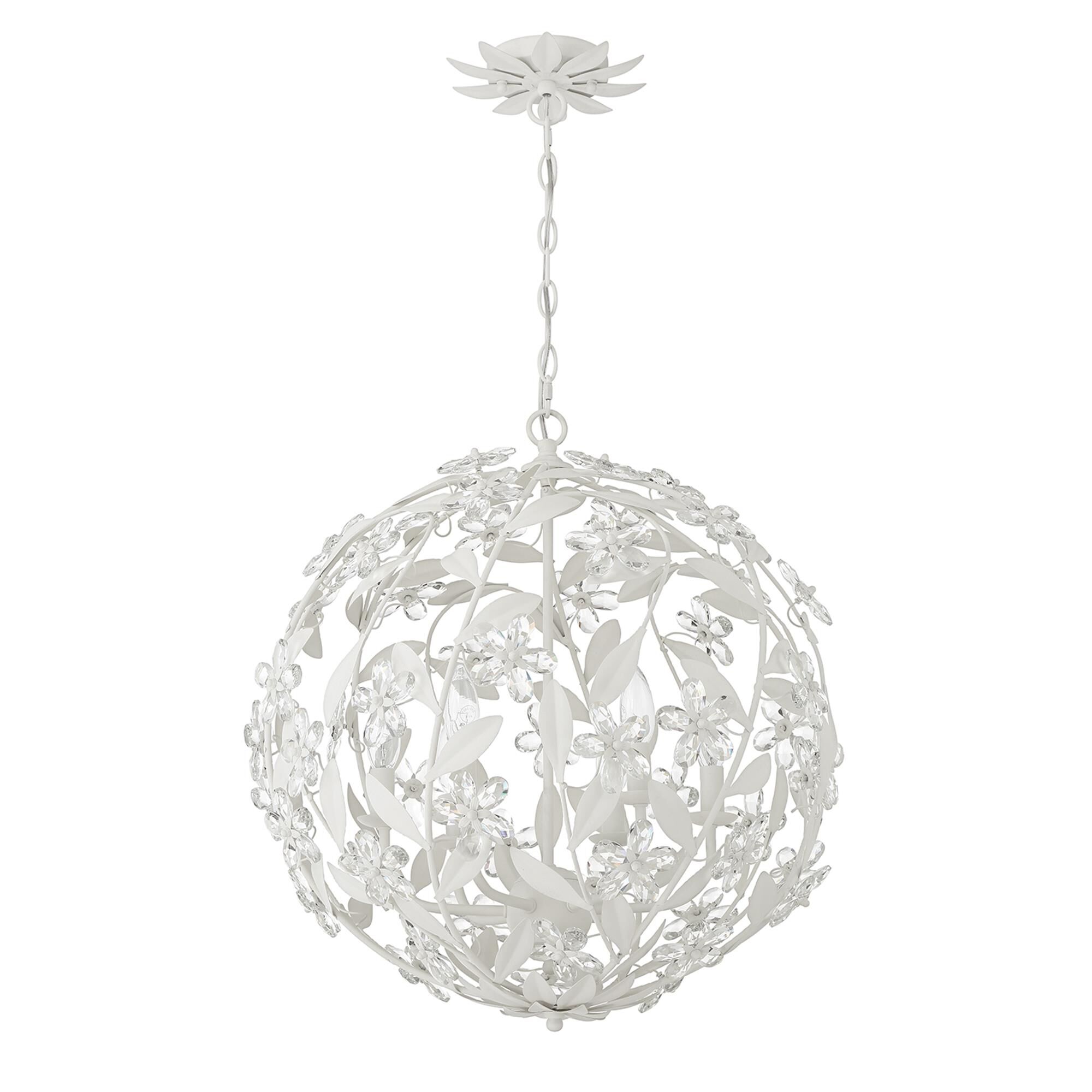 Shown in Matte White finish and Hand Cut crystal