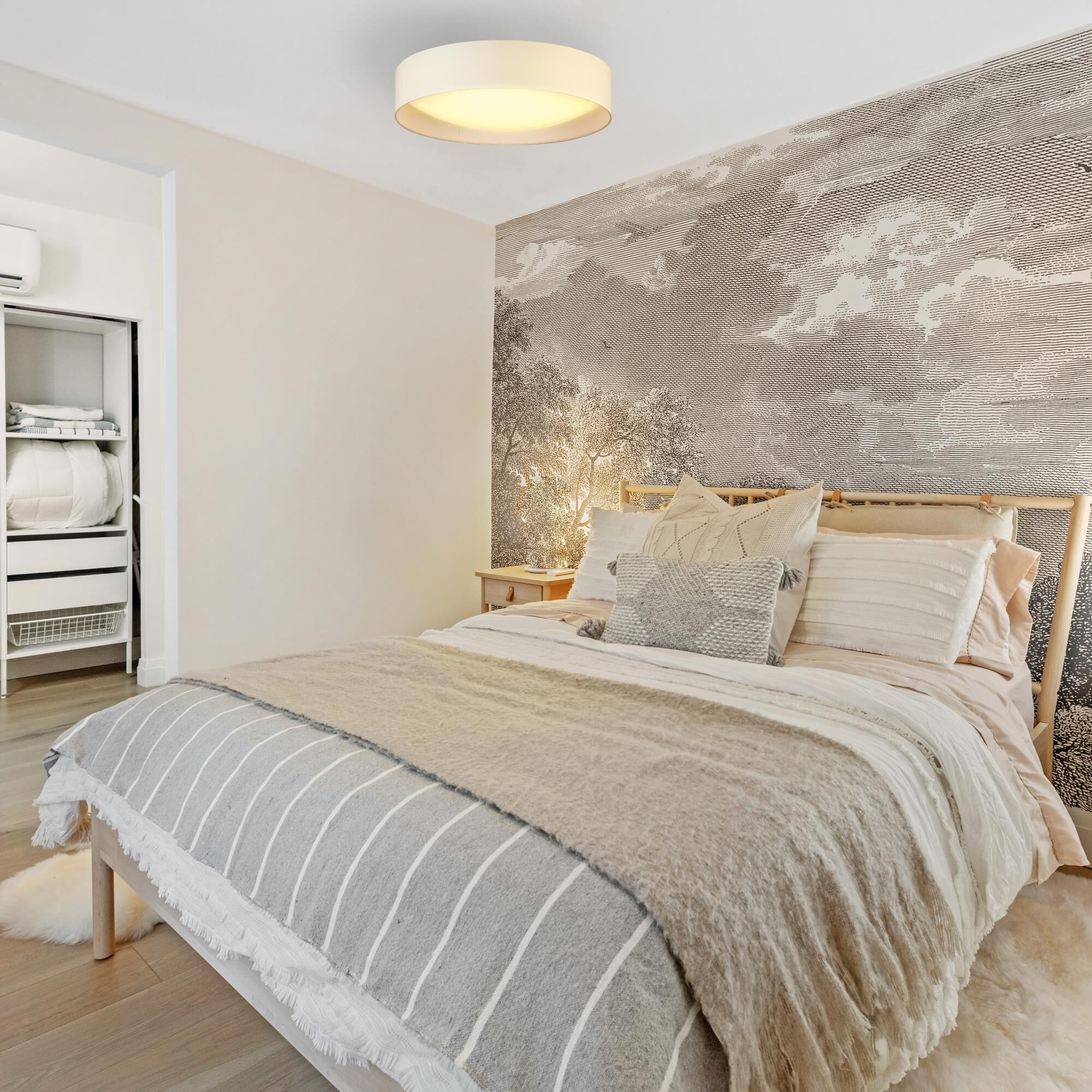 Shown in White finish and White Fabric shade