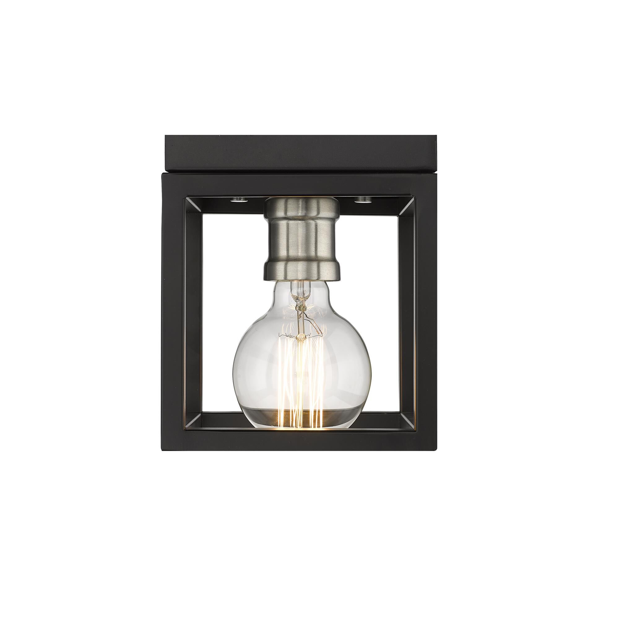 Shown in Matte Black + Brushed Nickel finish and --- glass and --- shade