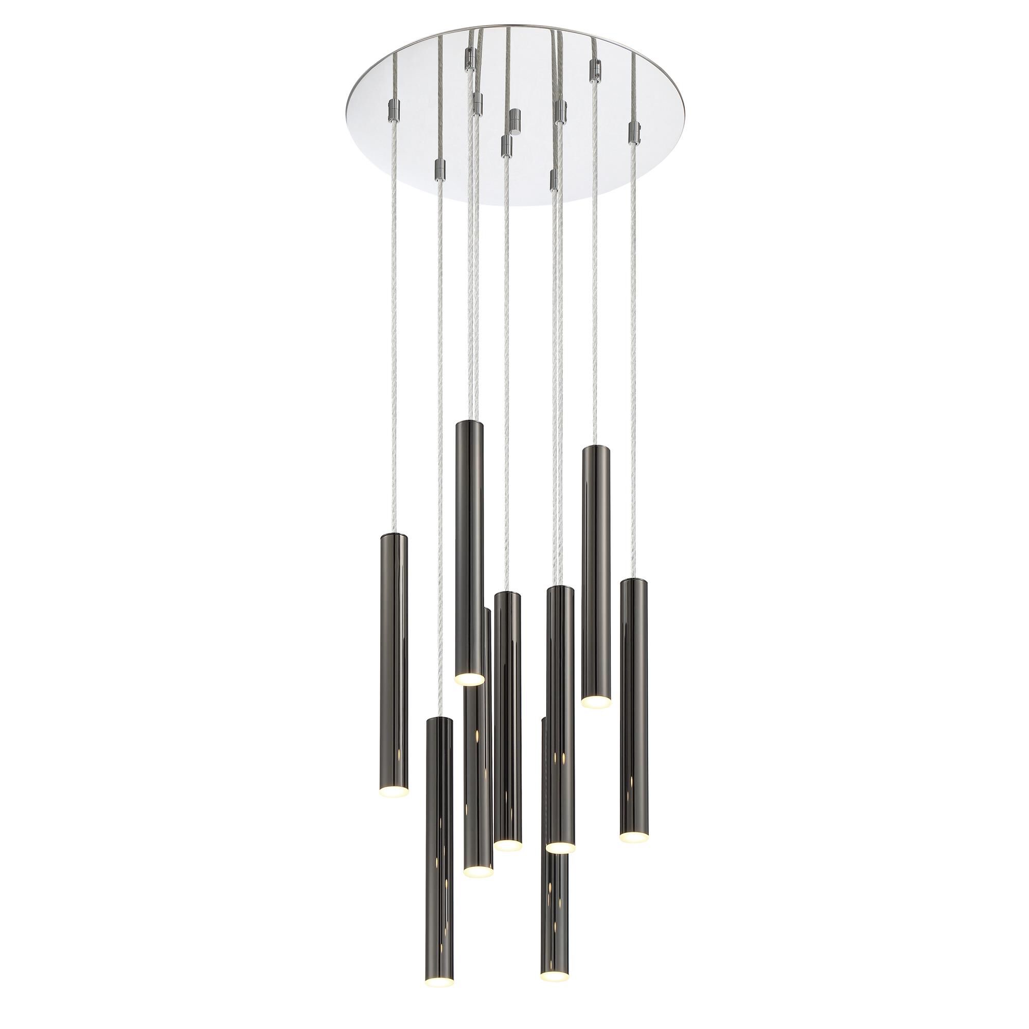 Shown in Chrome finish and Steel glass and Steel shade