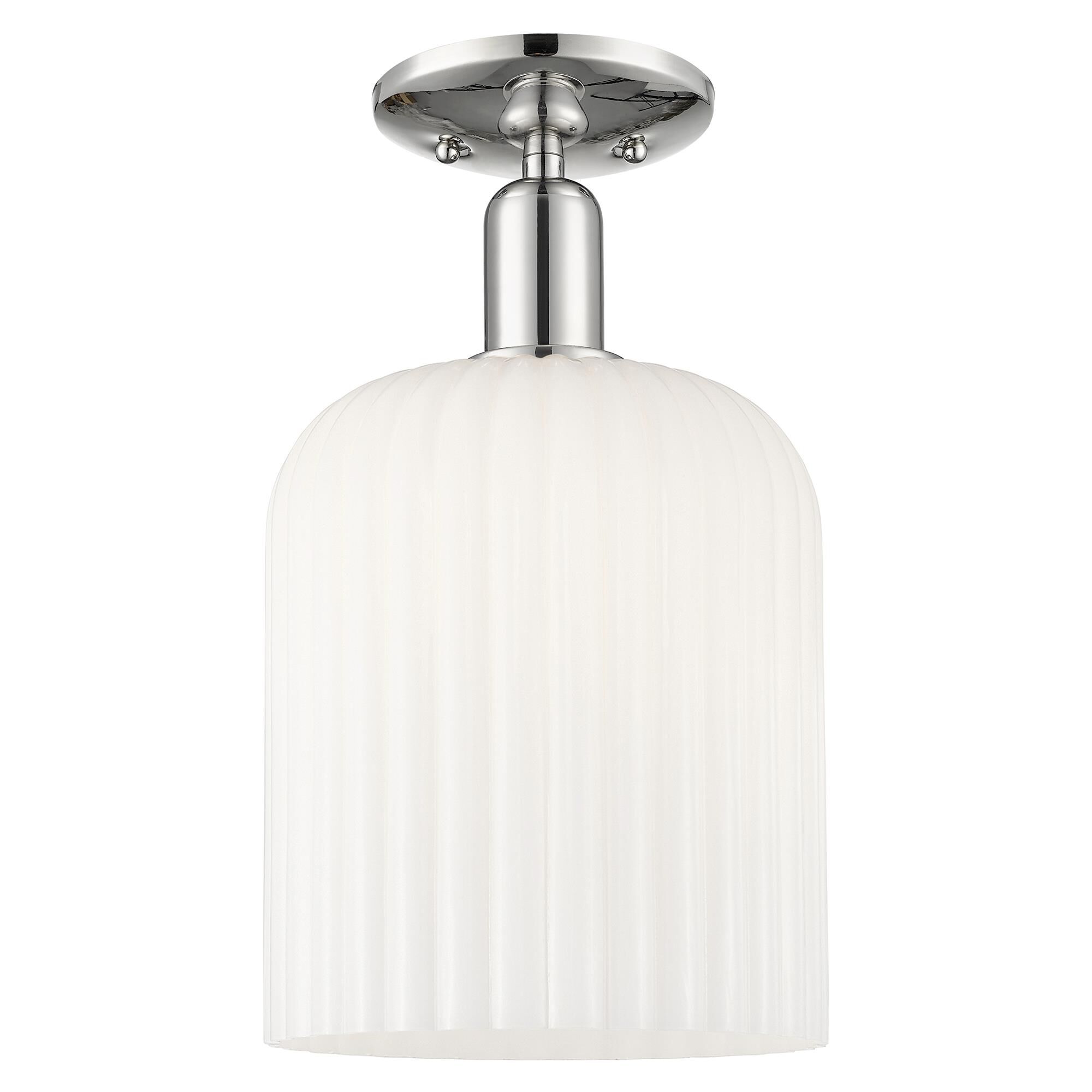 Shown in Polished Nickel finish and Gloss White glass