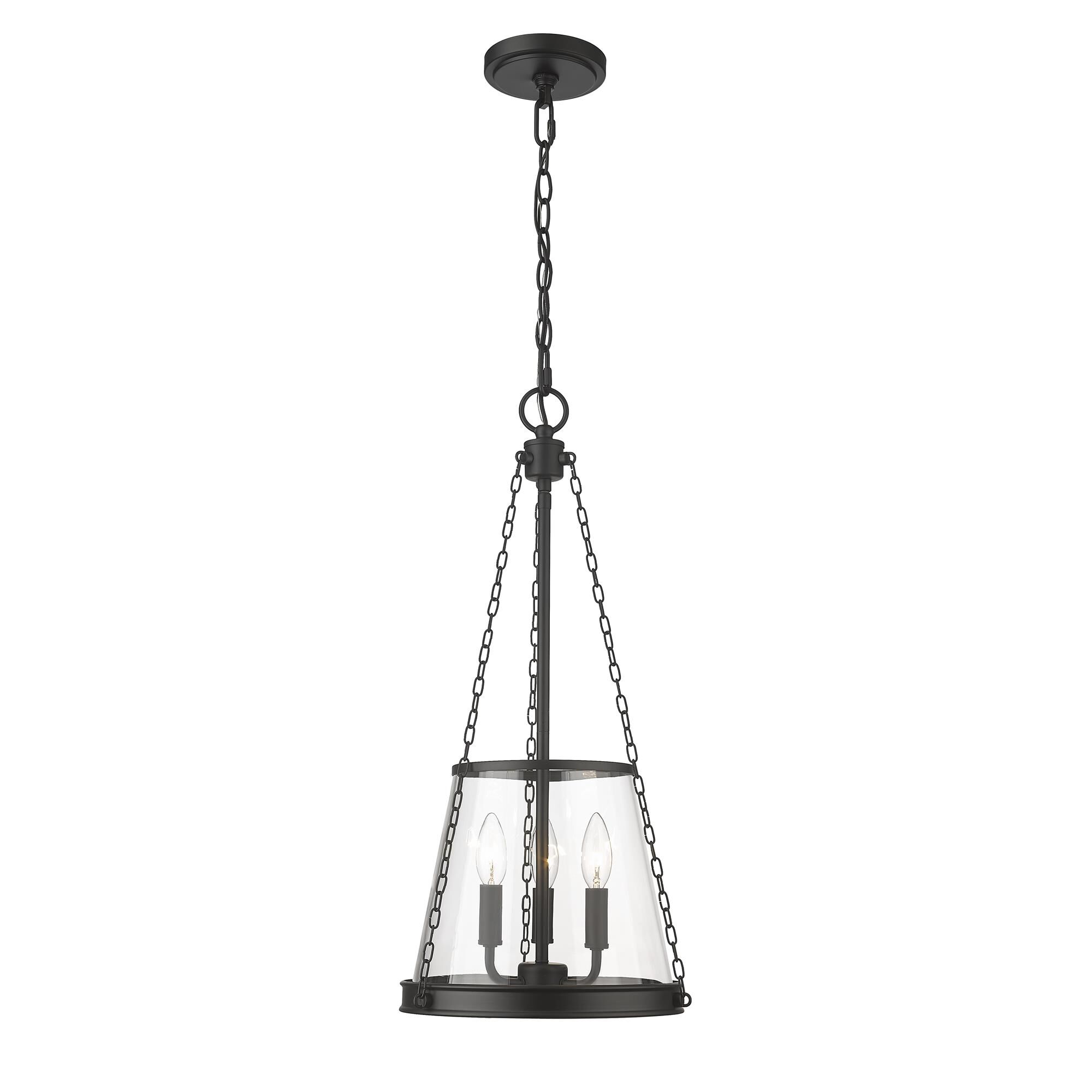 Shown in Matte Black finish and Clear glass