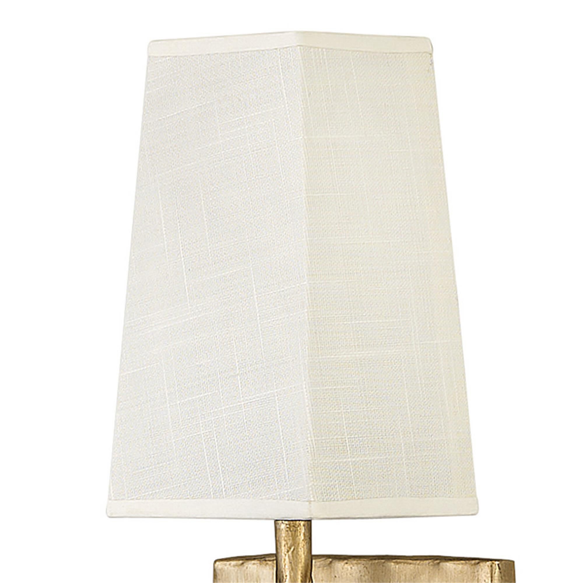 Shown in Champagne Gold finish and Off-White Textured shade