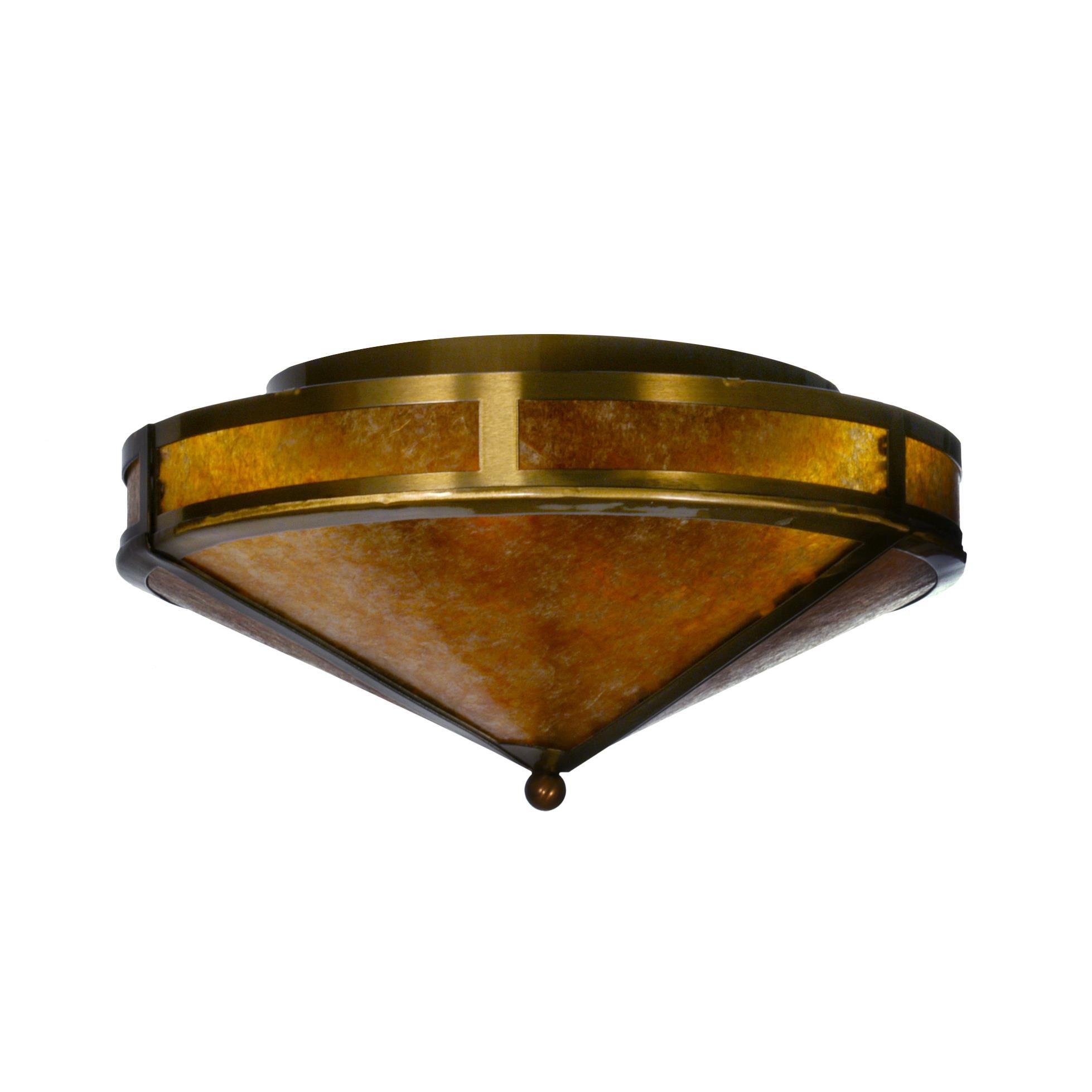 Shown in Transparent Brass finish and Amber Mica glass