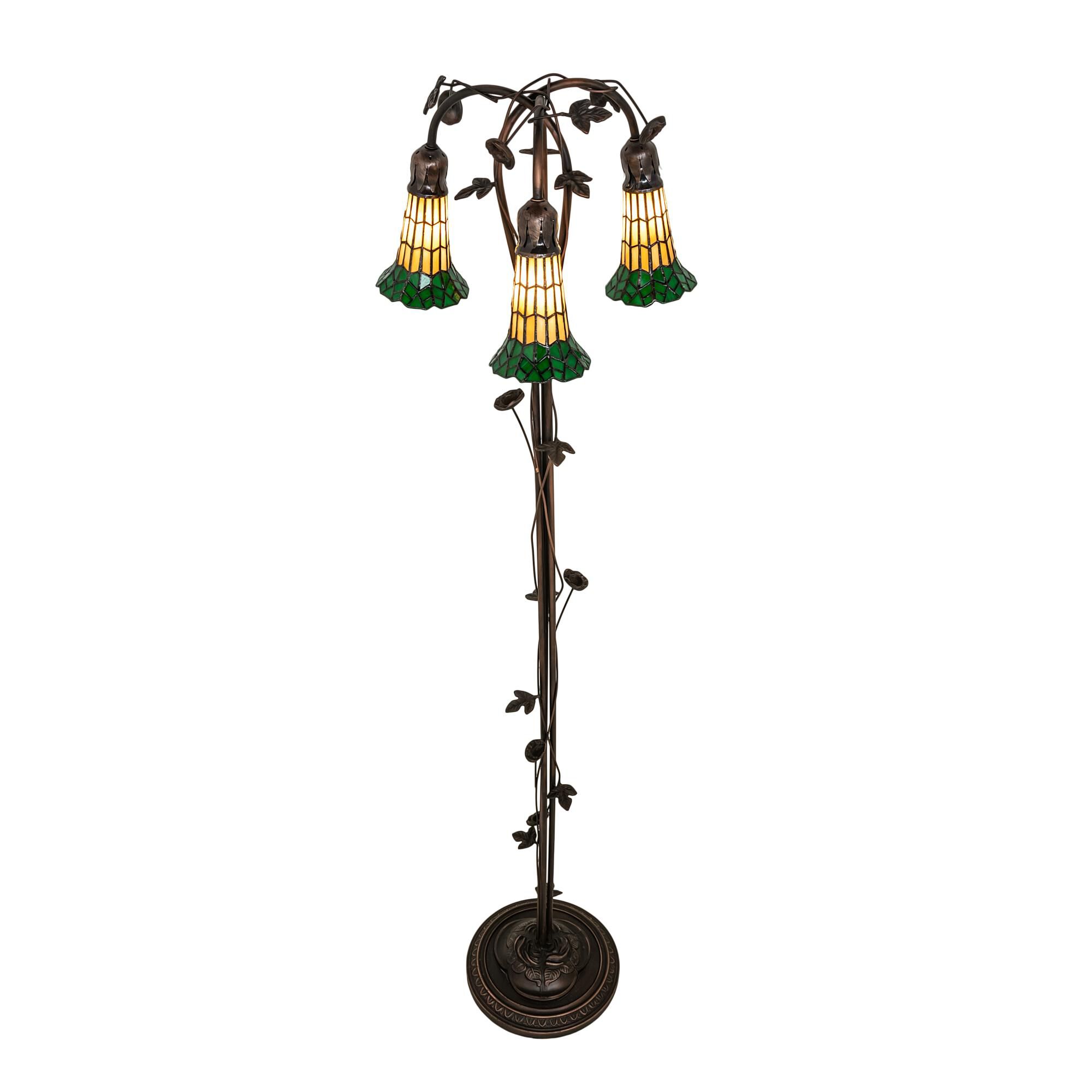 Shown in Mahogany Bronze finish and Amber /Acrylic;Green glass