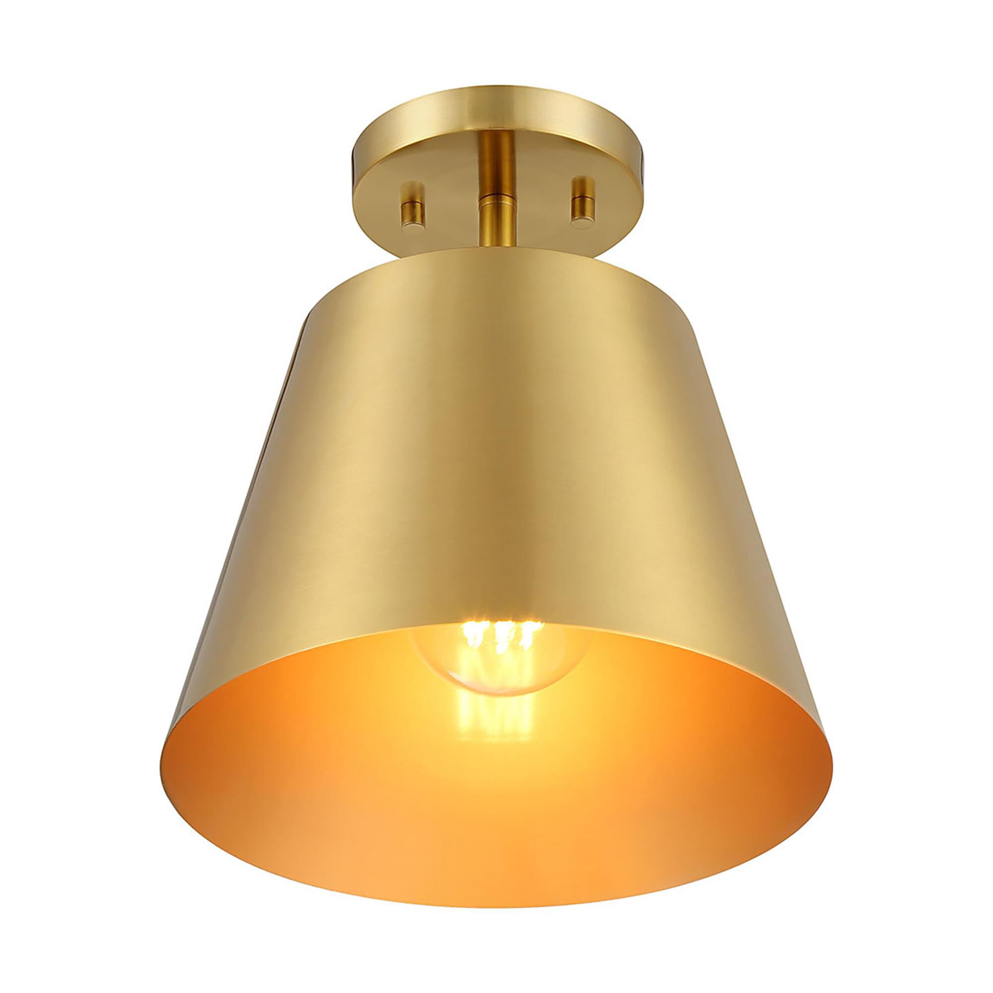 Shown in Natural Brass finish and Metal shade