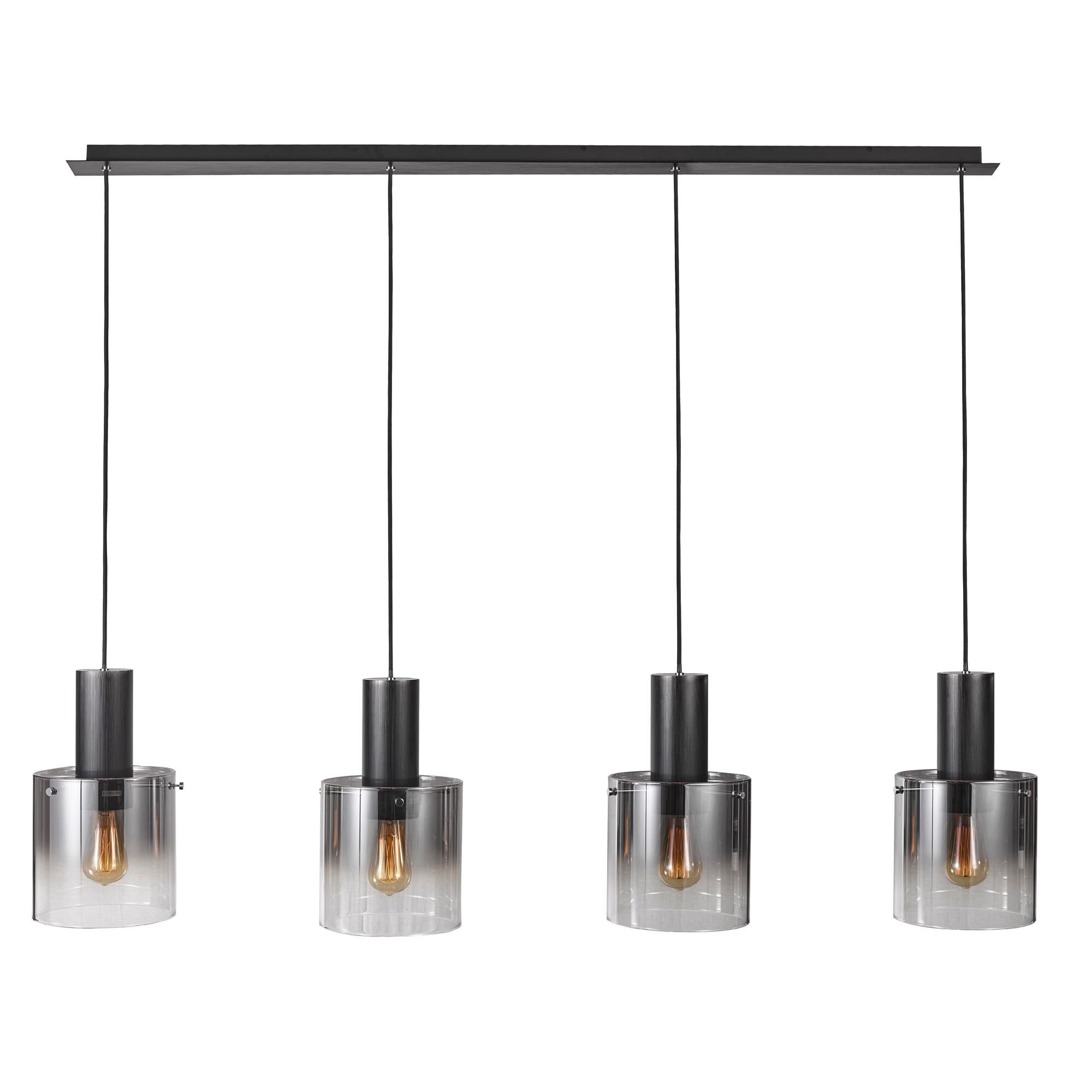 Shown in Satin Black & Smoke Glass finish and Glass shade