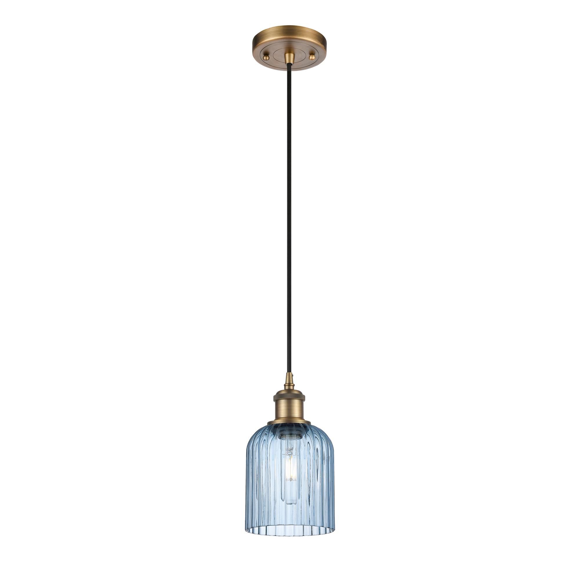 Shown in Brushed Brass finish and Princess Blue shade