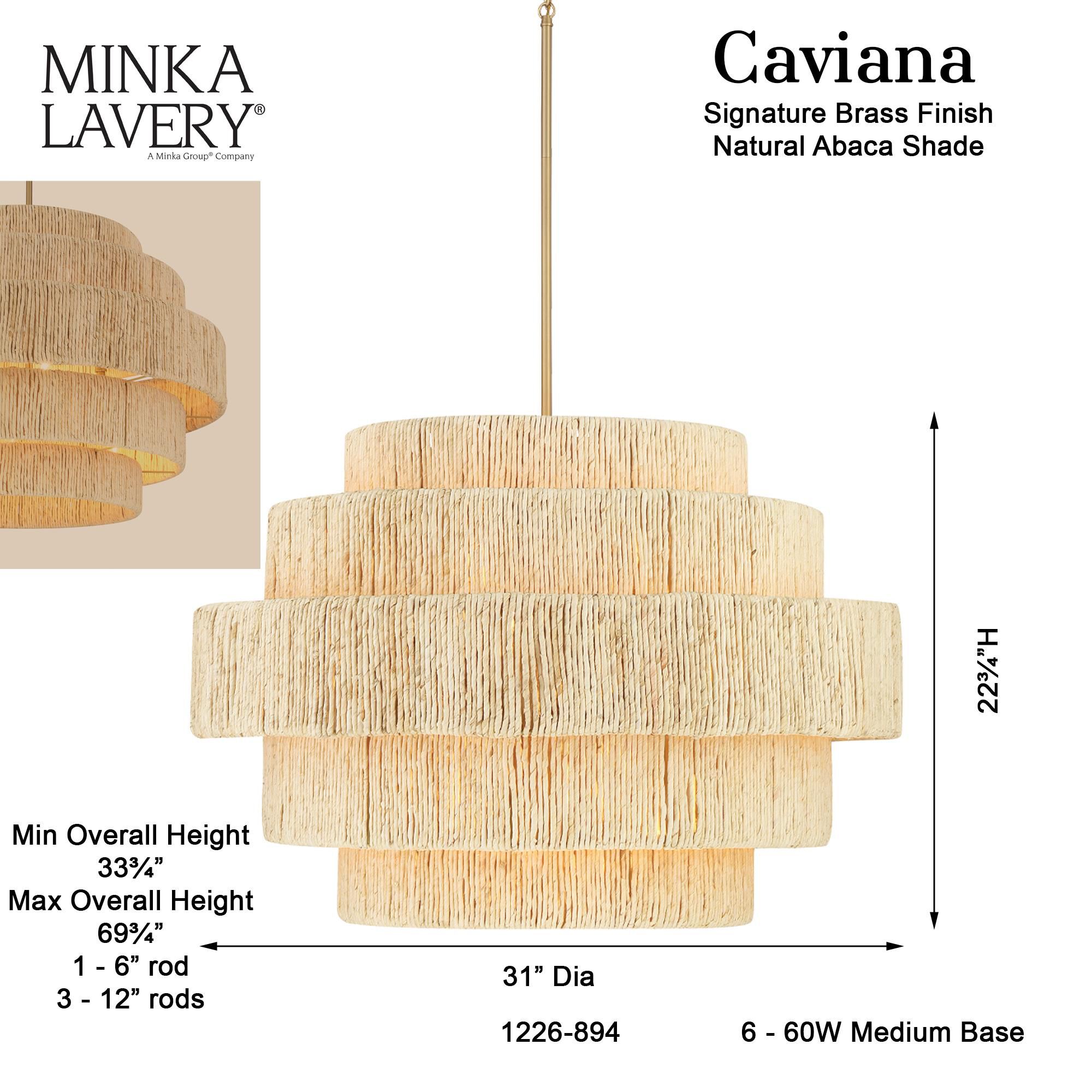 Shown in Signature Brass finish and Natural Abaca shade