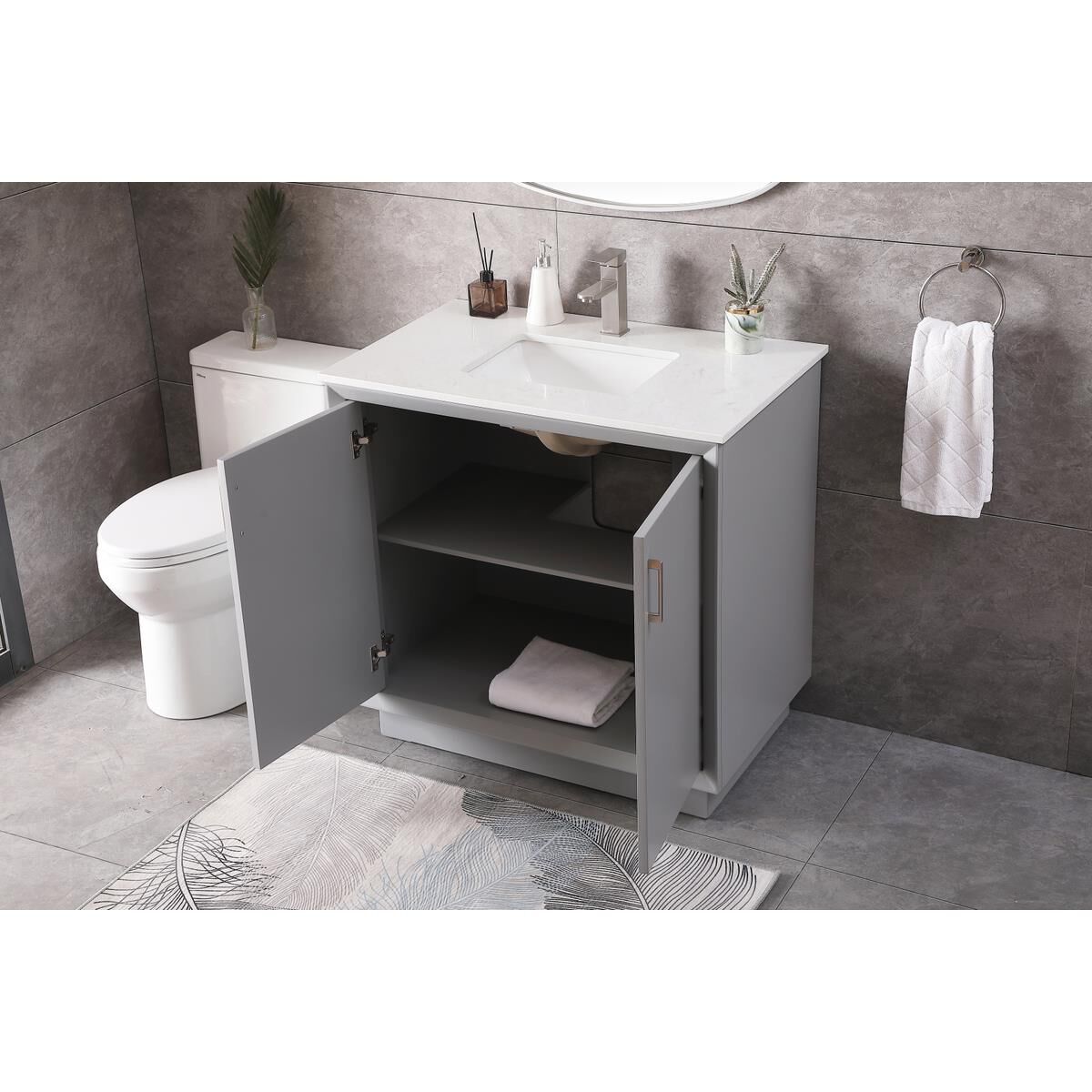 Shown in Grey finish