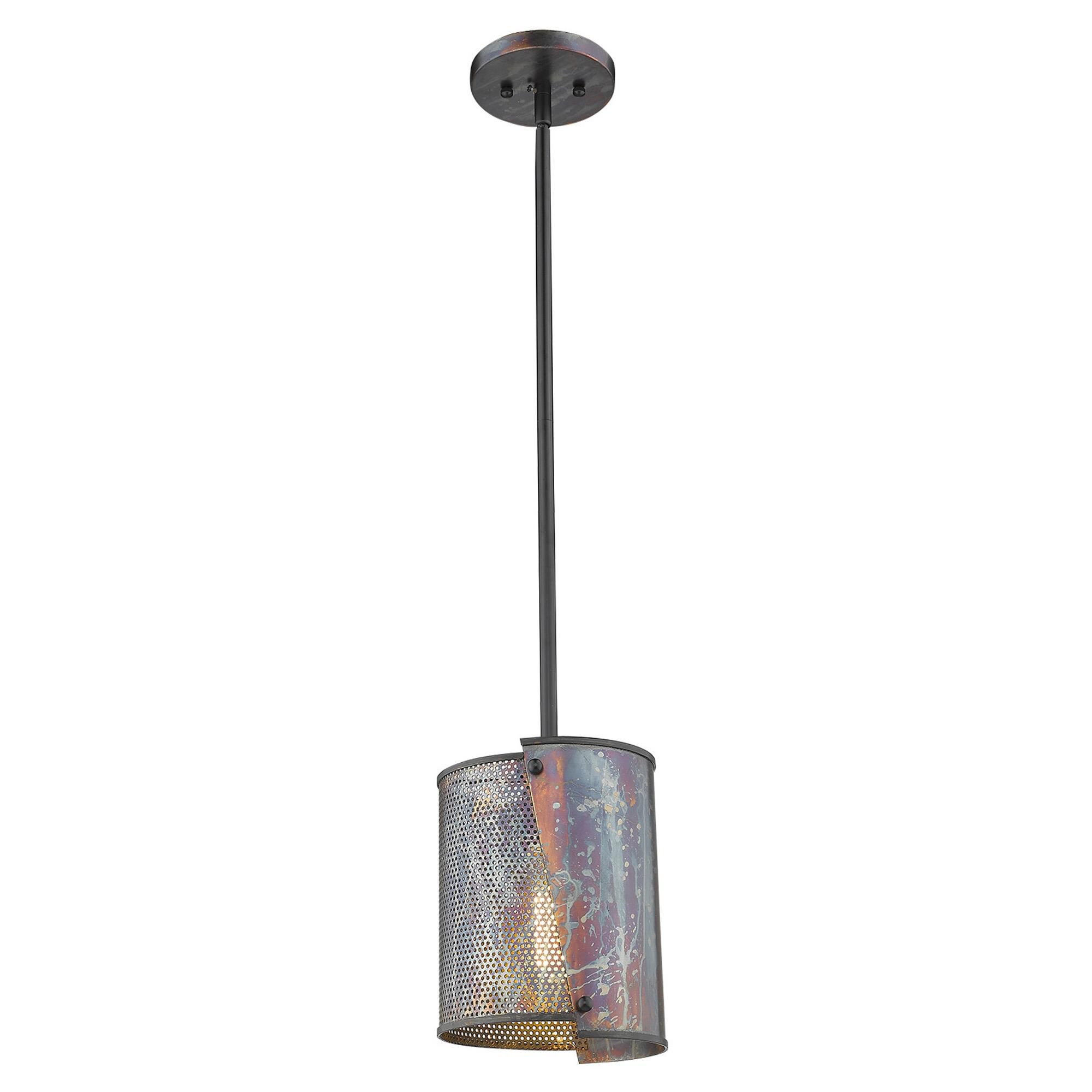 Shown in Bronze Patina finish and Bronze Patina glass and Bronze Patina, Metal Drum shade