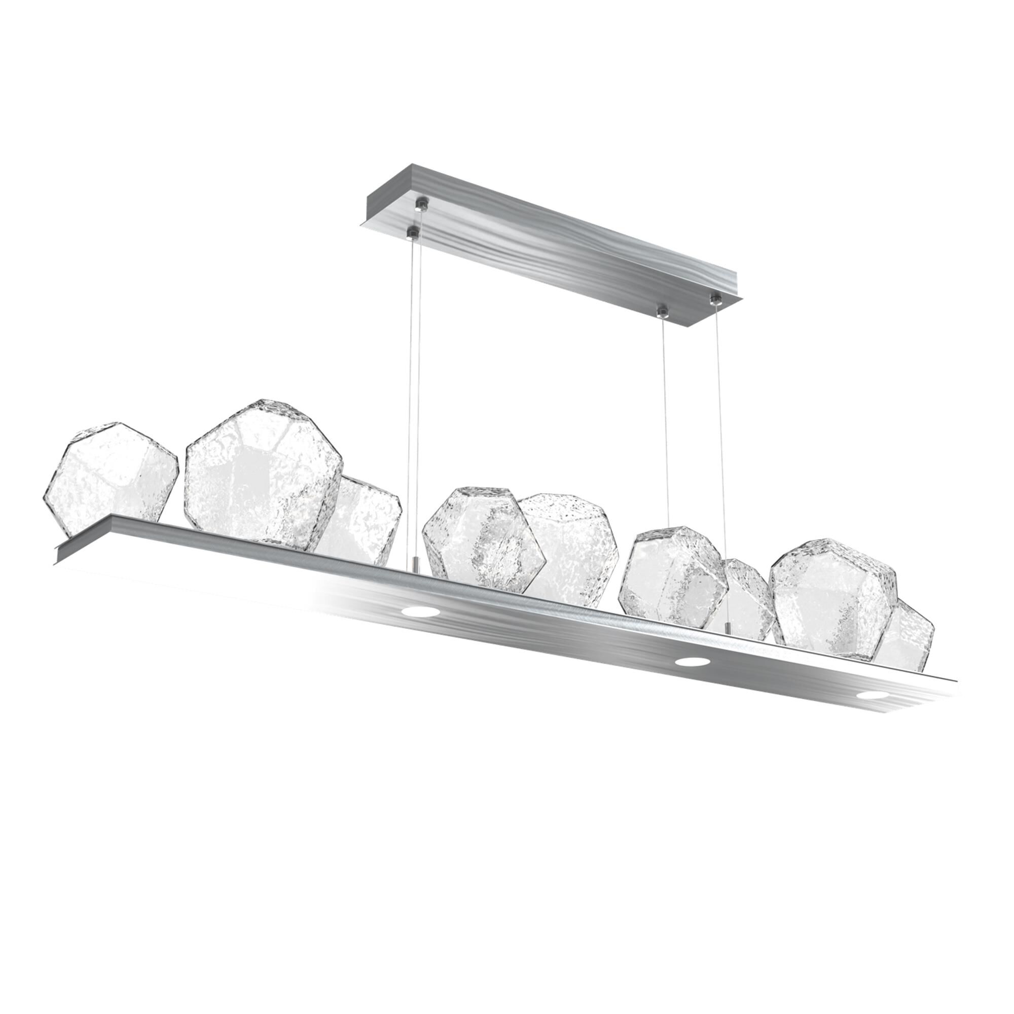 Shown in Satin Nickel finish and Clear glass