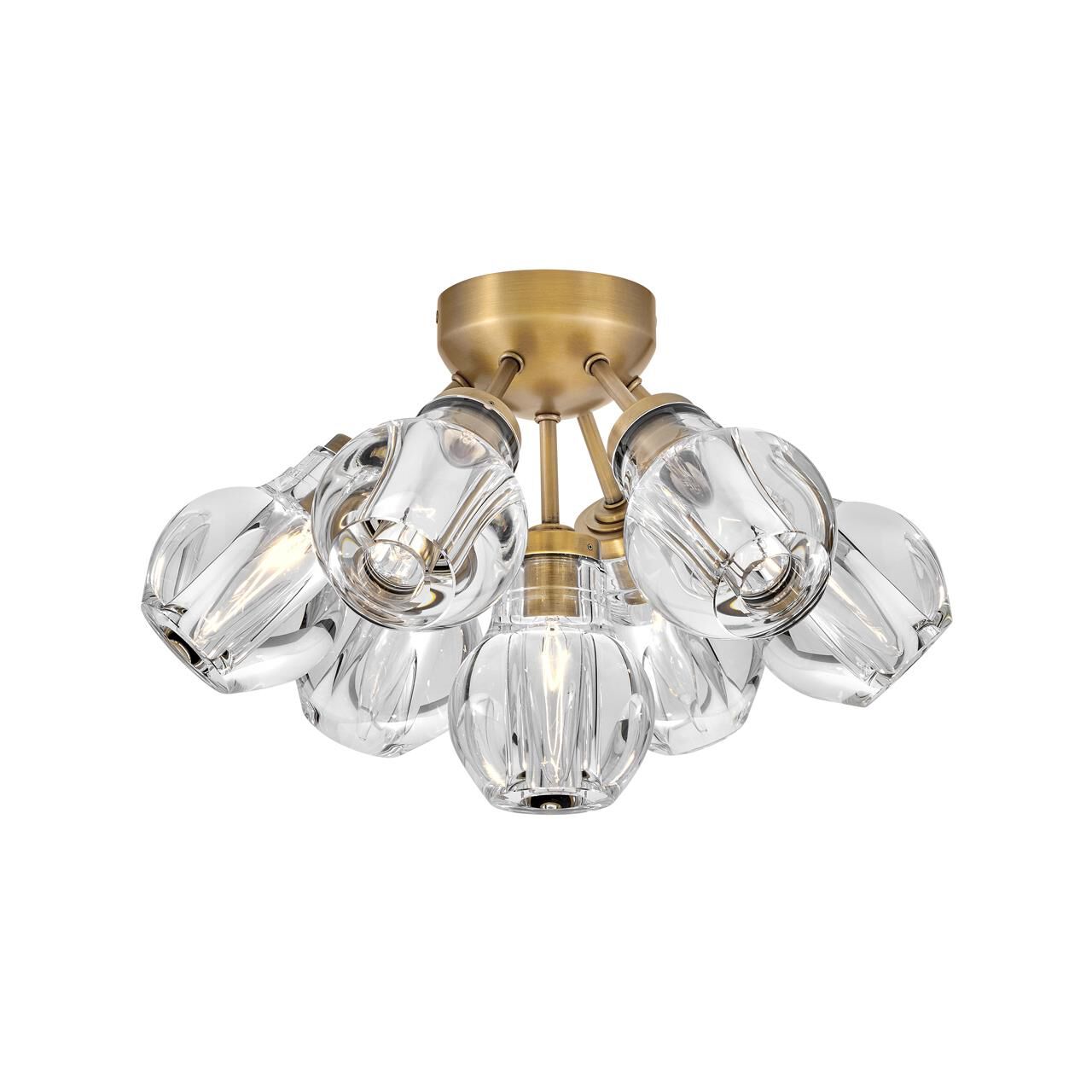 Shown in Heritage Brass finish and Clear Crystal glass