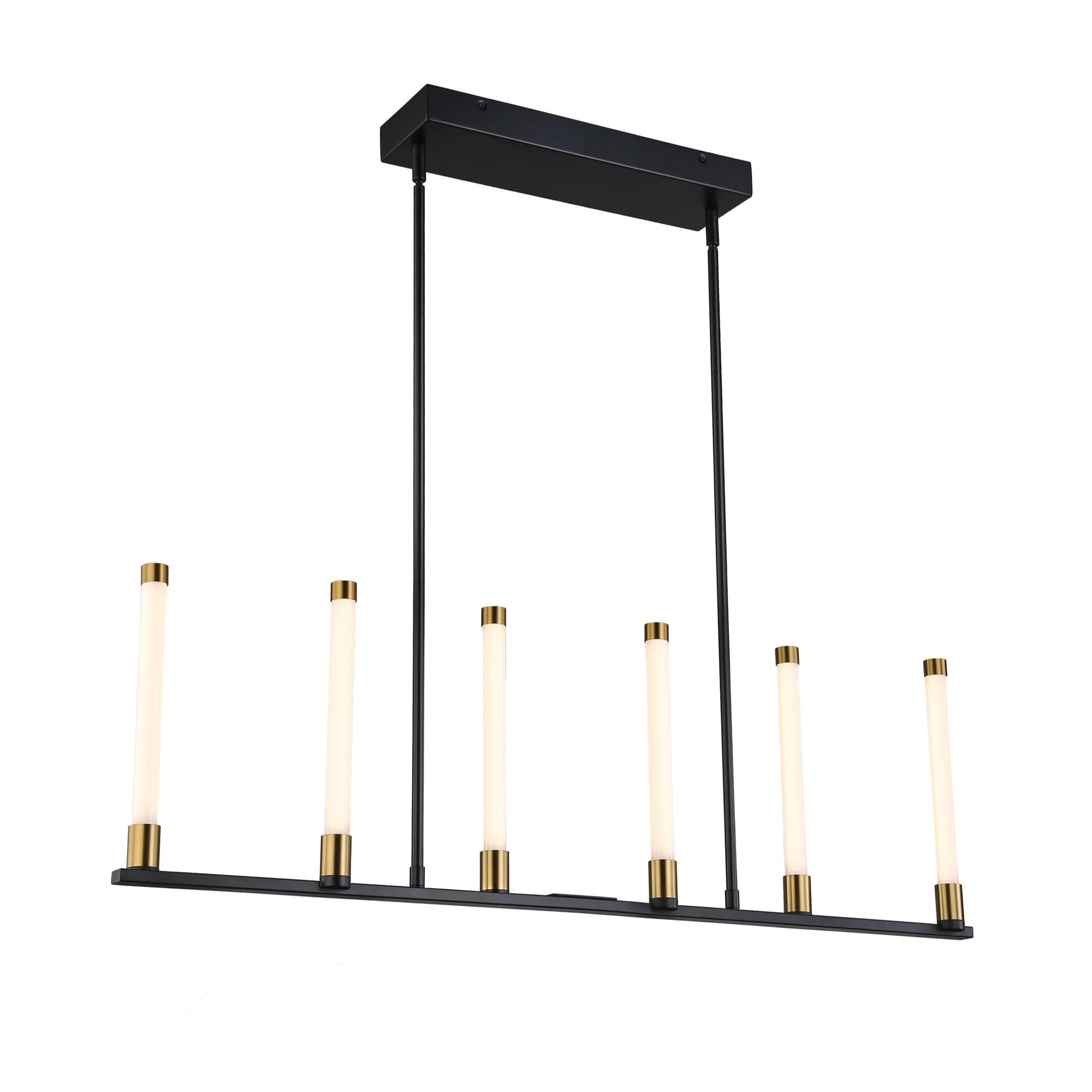 Shown in Matte Black & Brass finish and Glass+acrylic shade