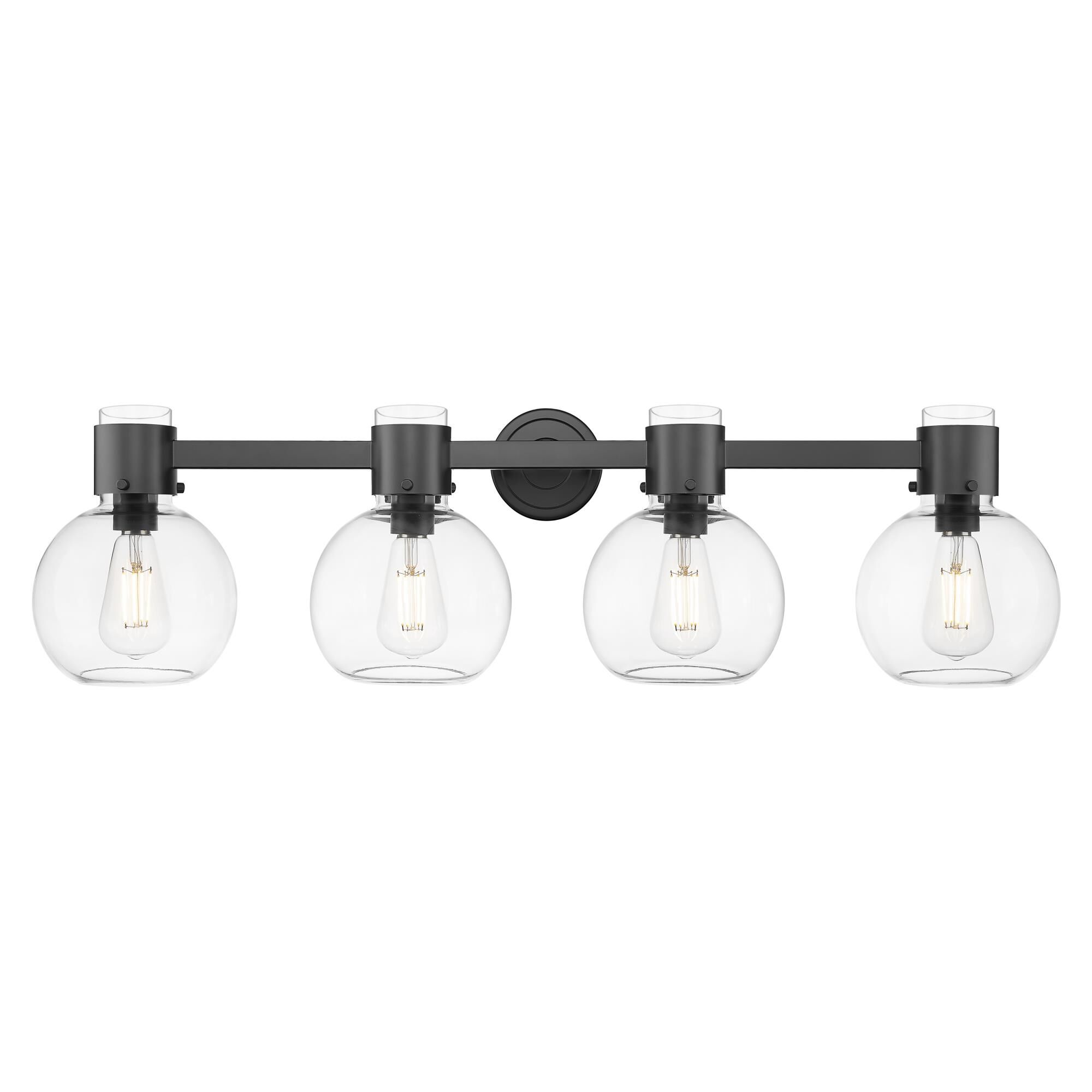 Shown in Matte Black finish and Clear glass