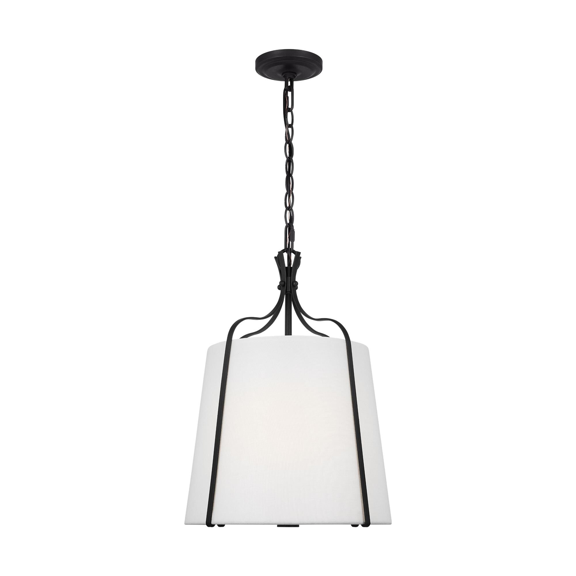 Shown in Smith Steel finish and White LinenLinen shade