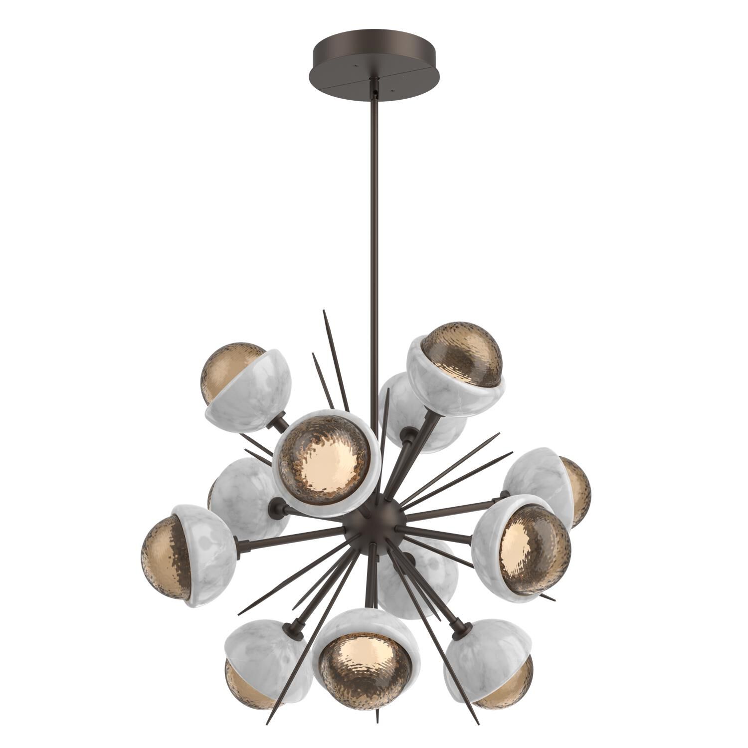 Shown in Flat Bronze finish and Bronze glass and White Marble accent