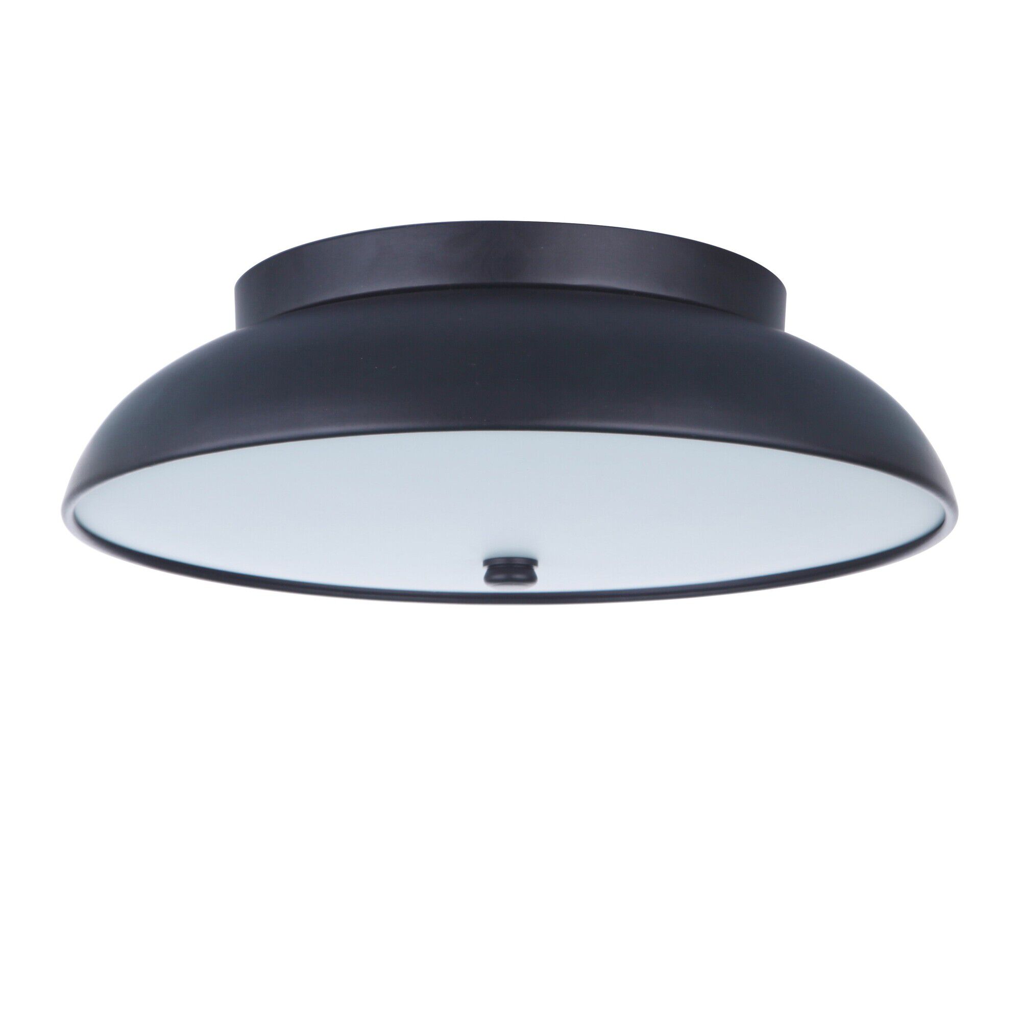 Shown in Flat Black finish and Frosted glass and Acrylic shade