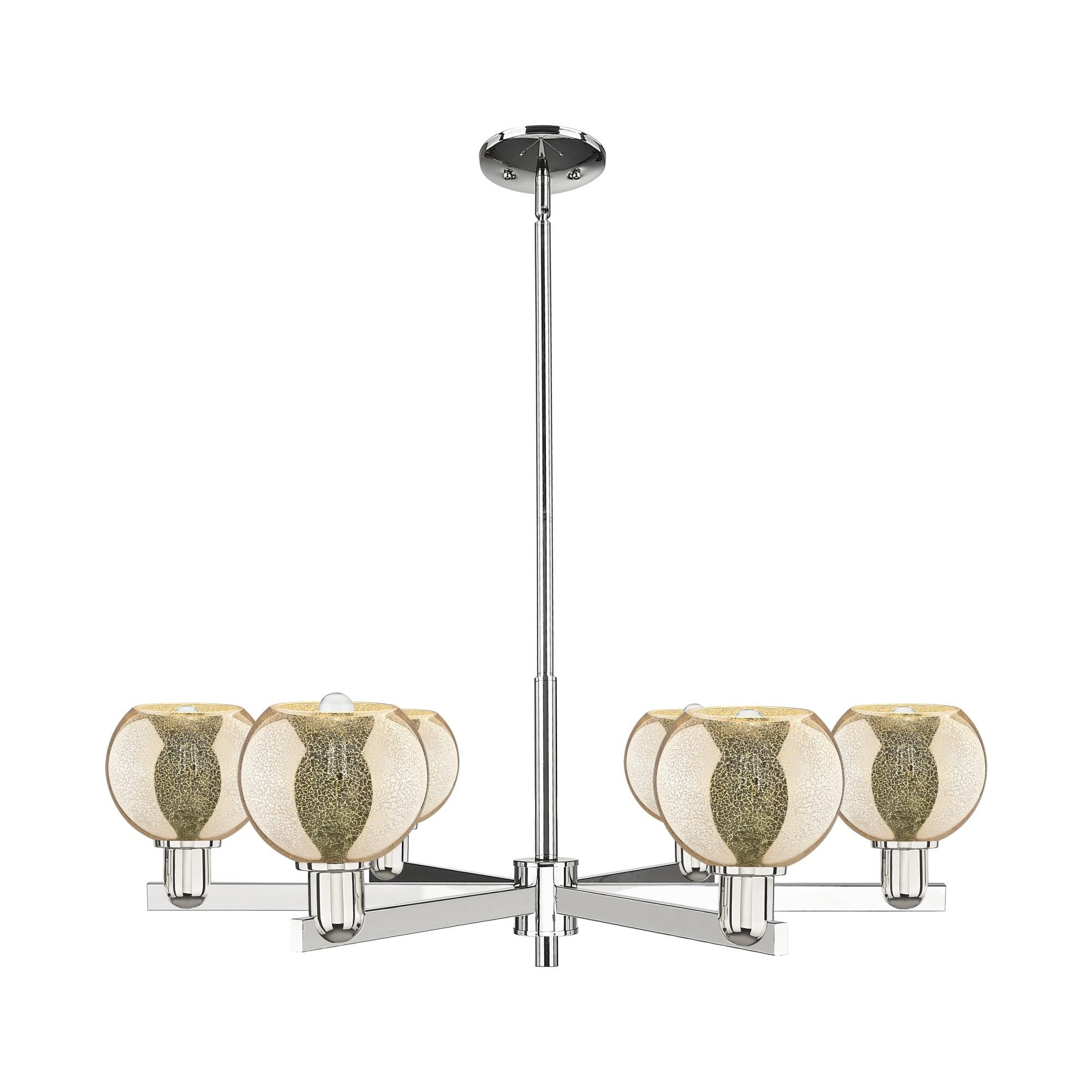 Shown in Polished Nickel finish and Mercury glass