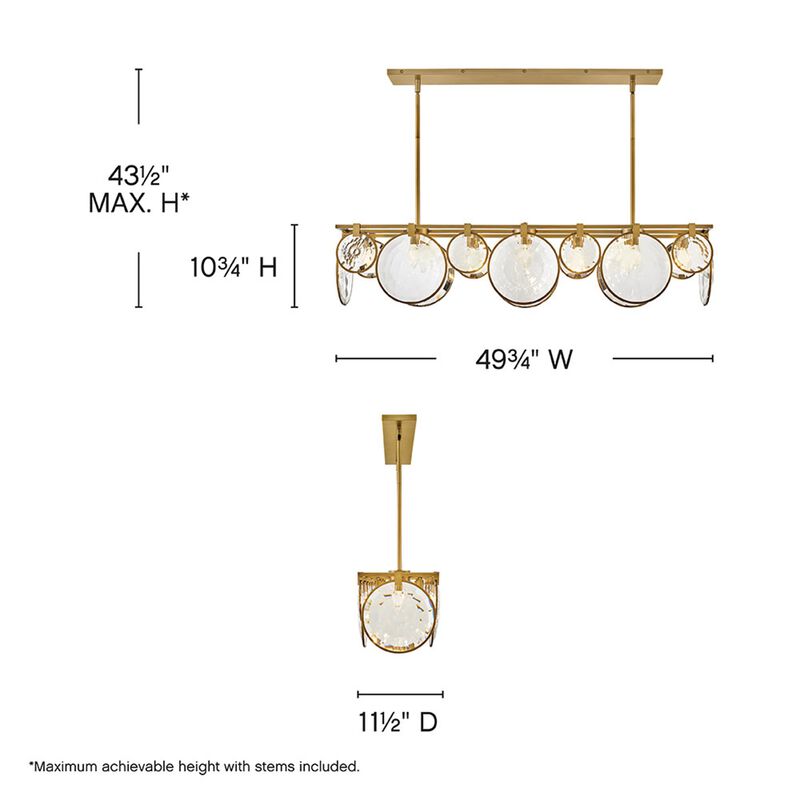 Nala 49 Inch 8 Light LED Linear Suspension Light by Fredrick Ramond