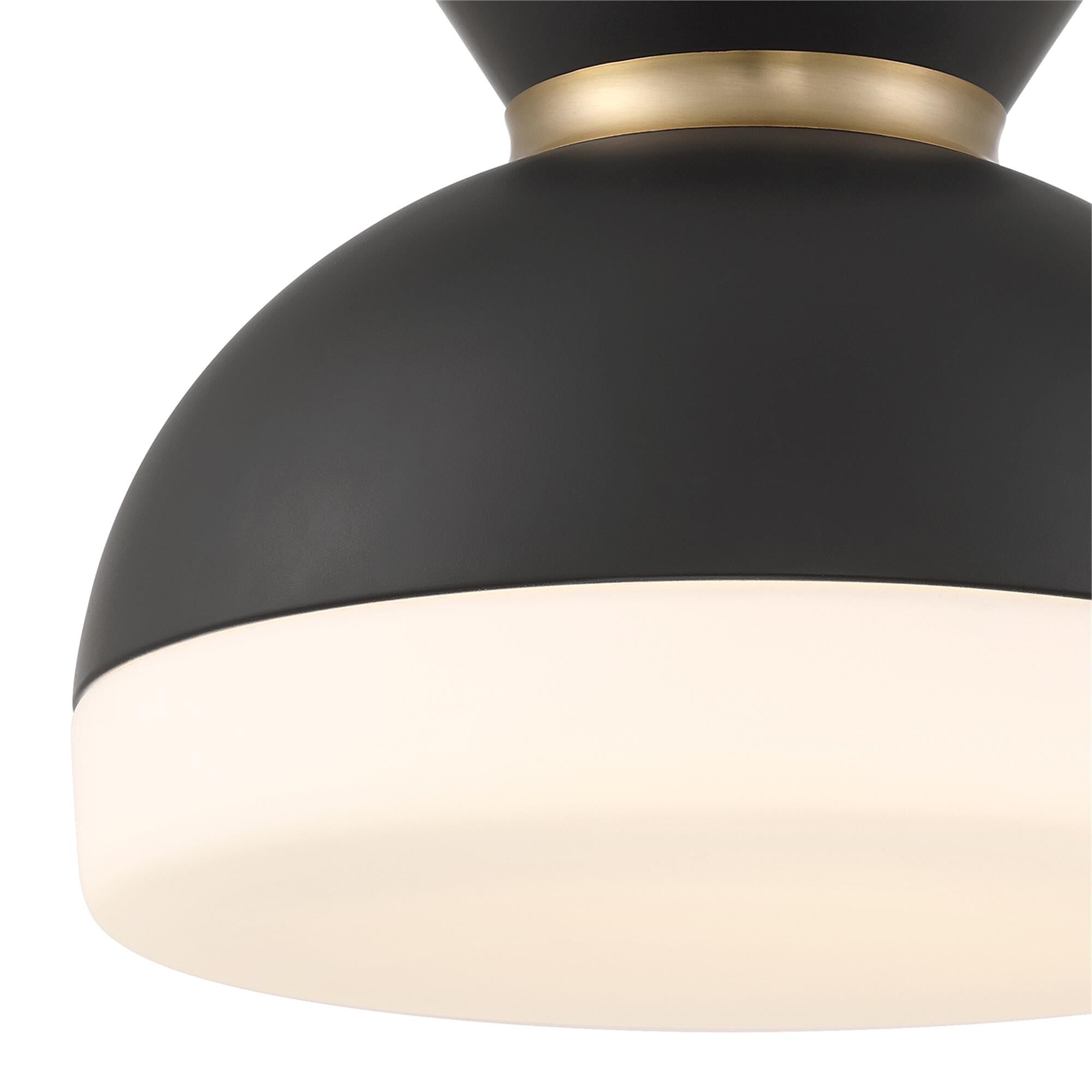 Shown in Matte Black , Vibrant Gold finish and Glass shade