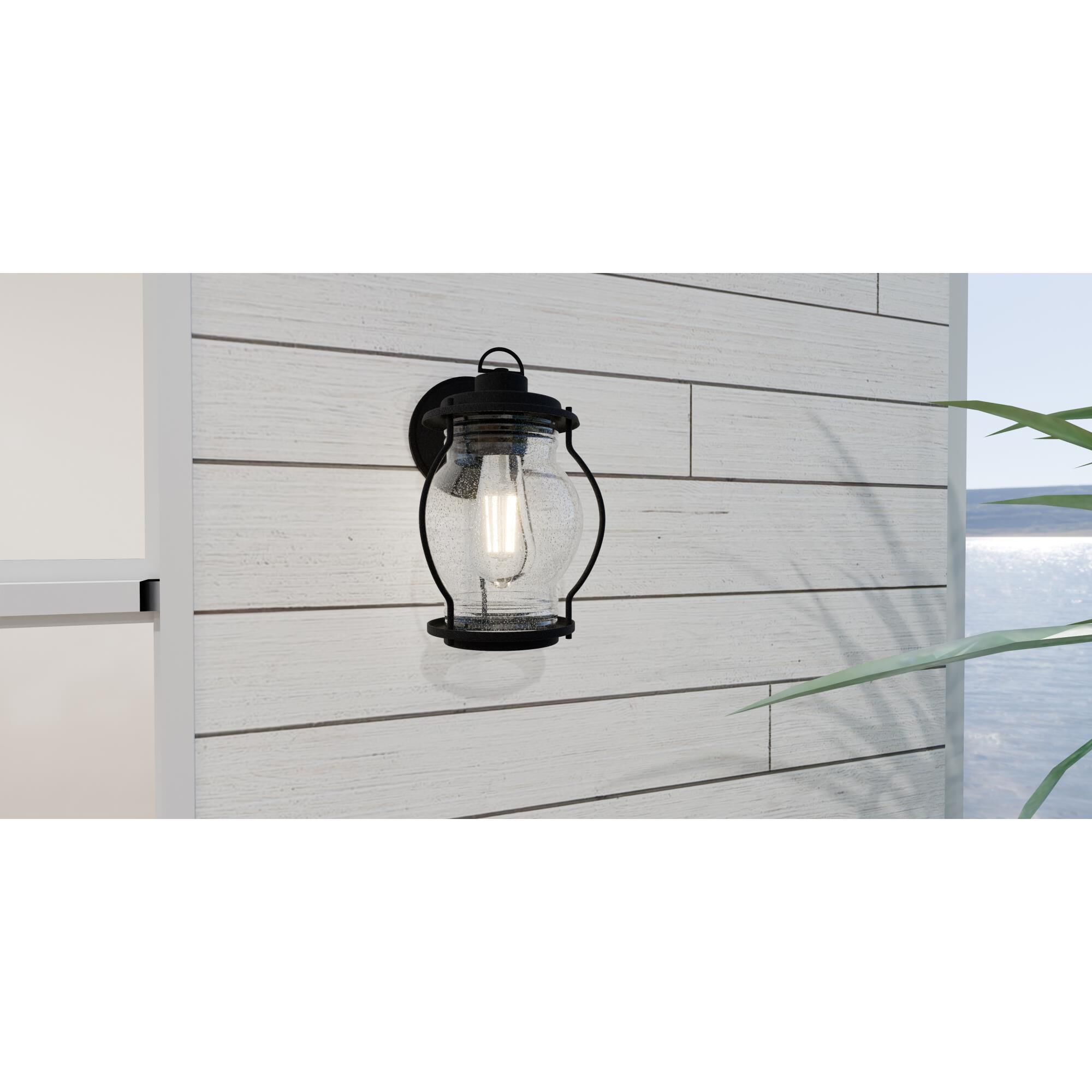 Shown in Earth Black finish and Clear Seedy glass