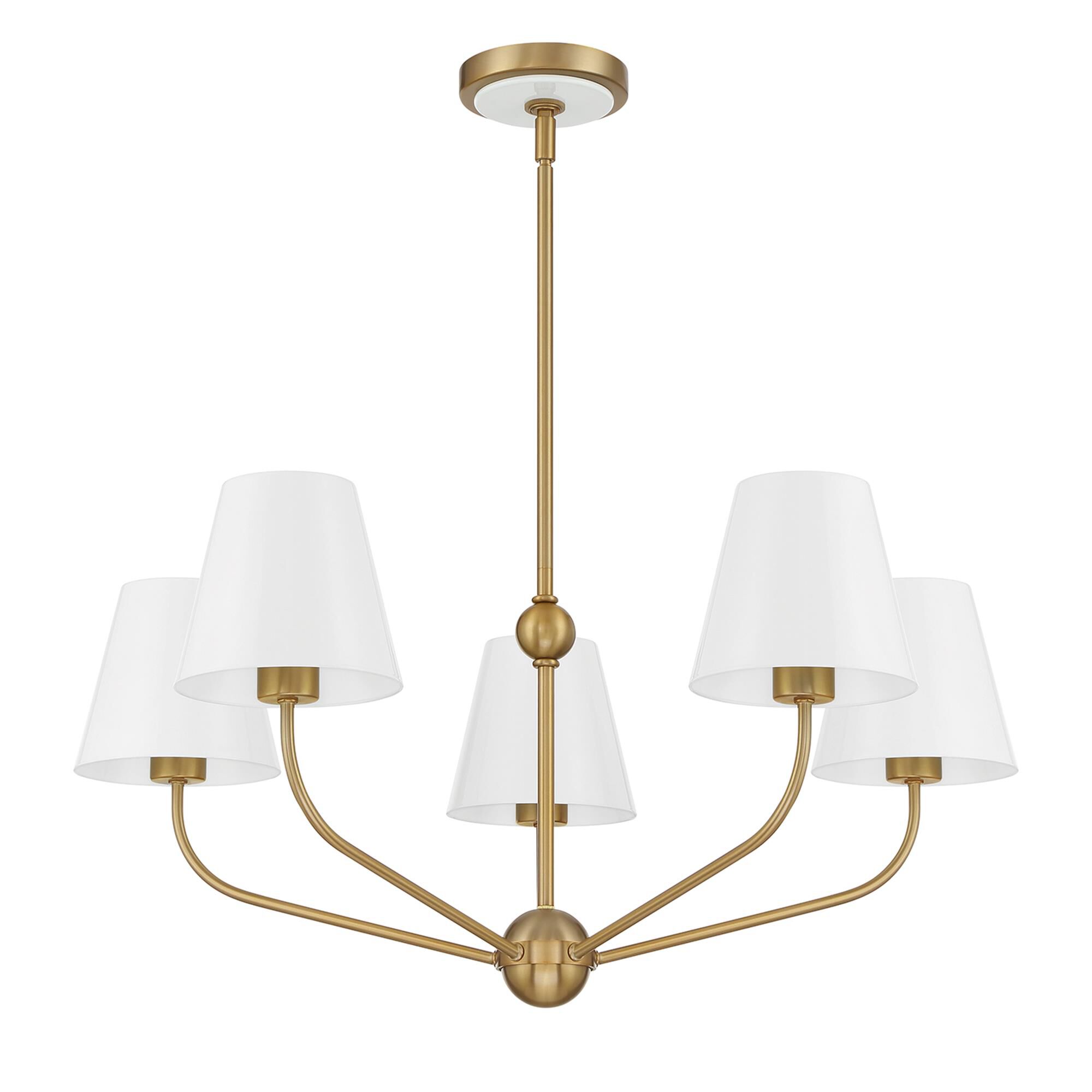 Shown in Vibrant Gold and White finish and Steel shade
