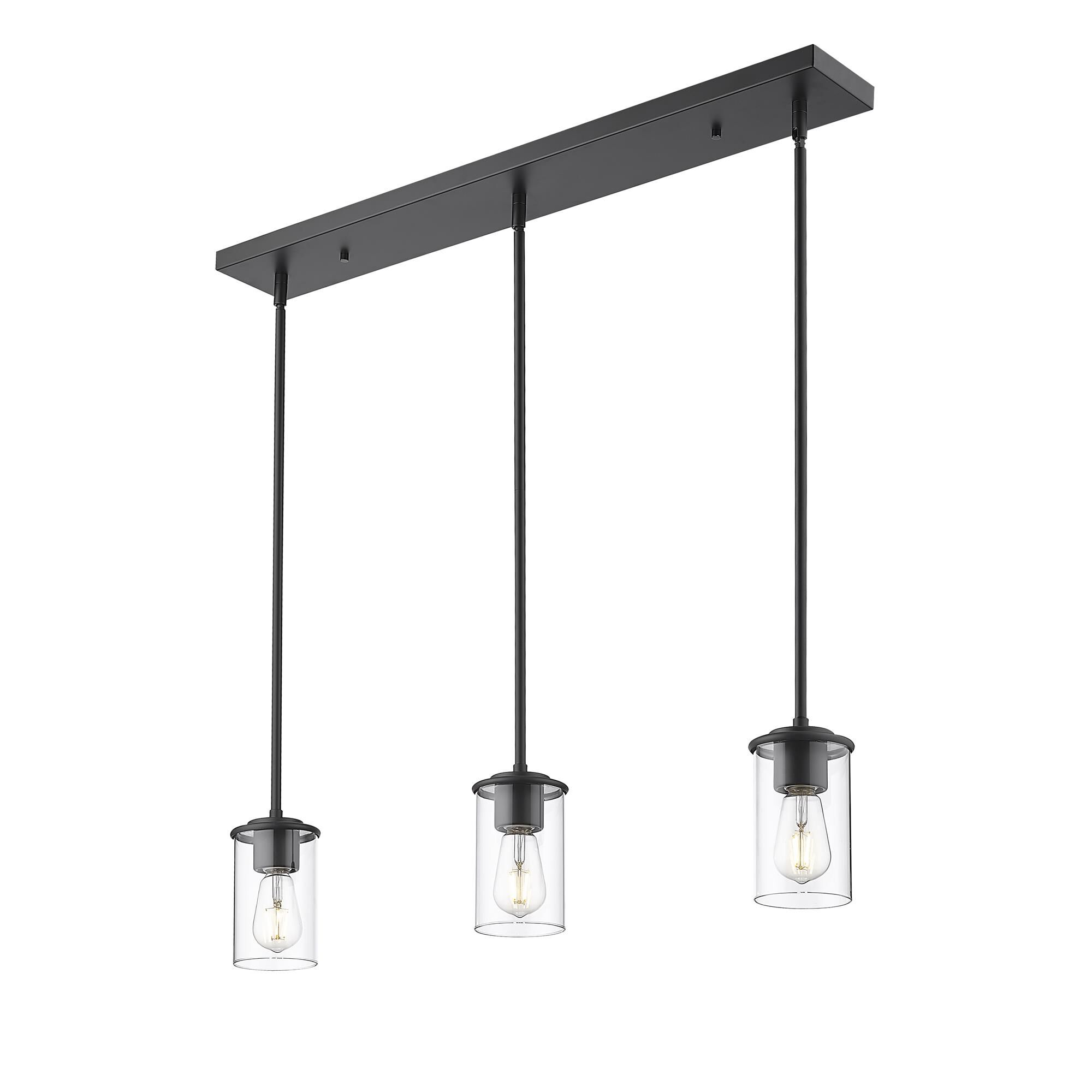 Shown in Matte Black finish and Clear glass
