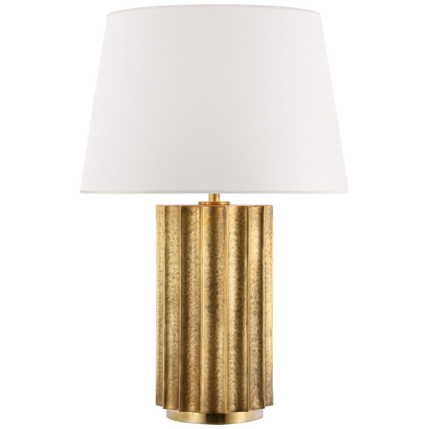 Shown in Natural Brass finish and White Paper shade