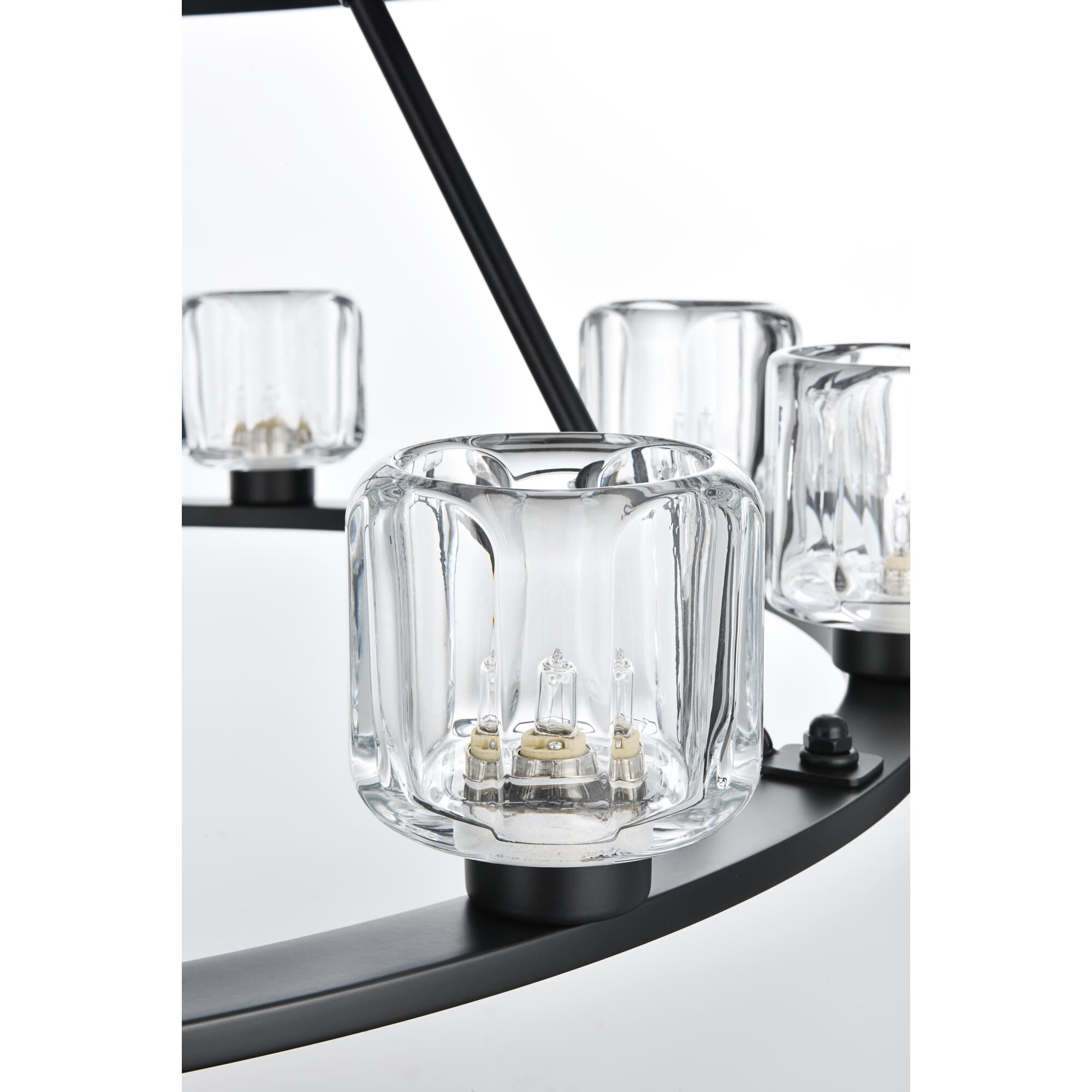 Shown in Black  finish and Clear glass