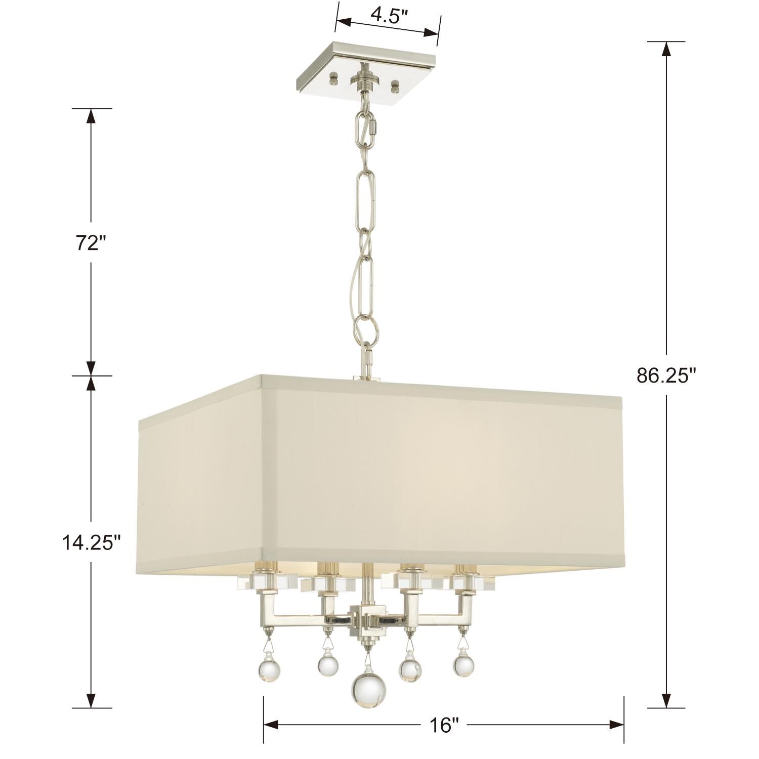 Paxton 16 Inch 4 Light Mini Chandelier by Crystorama
