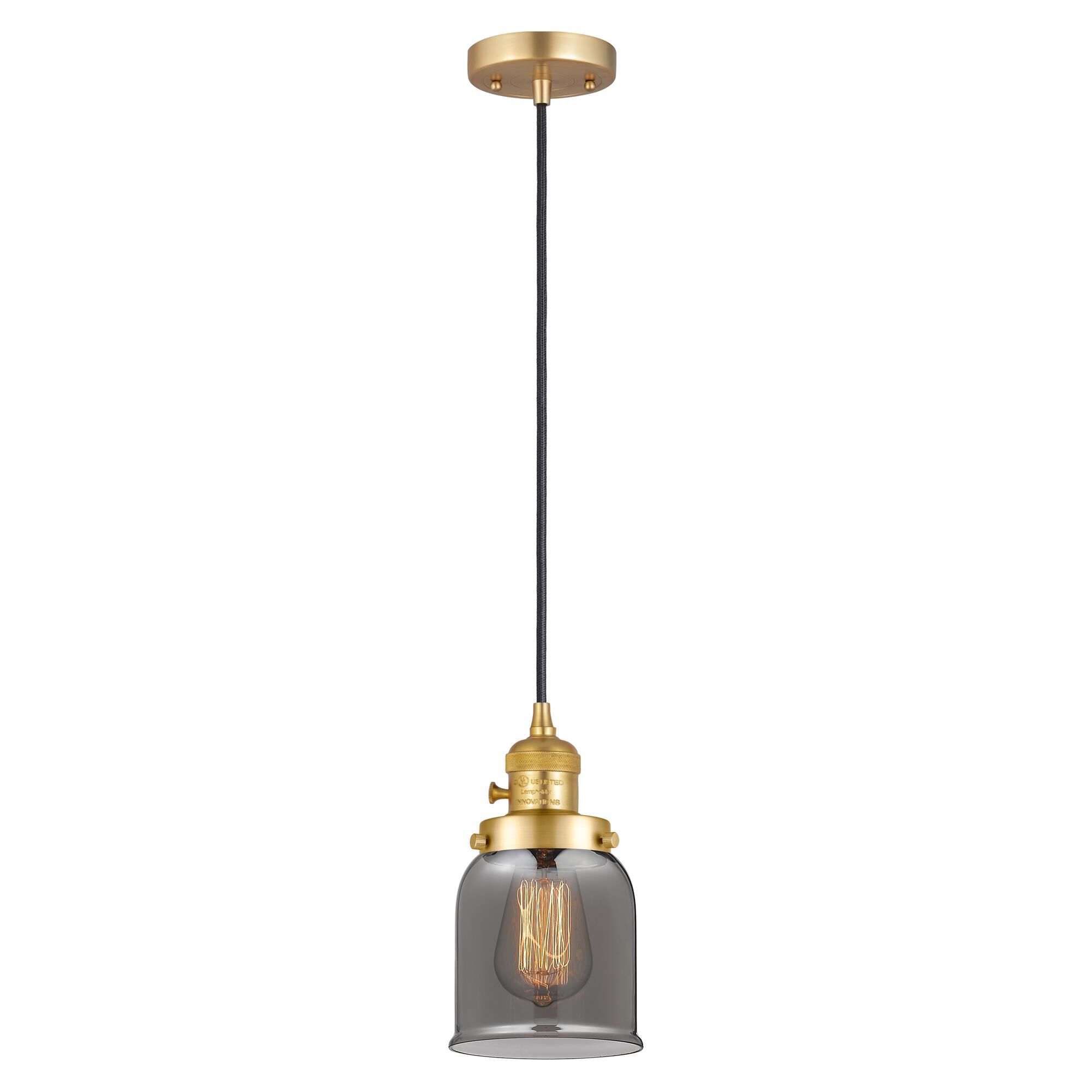 Shown in Satin Gold finish and Plated Smoke glass
