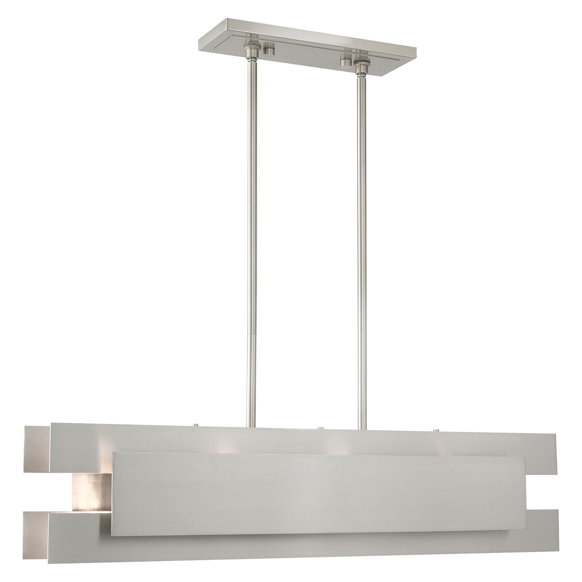 Shown in Brushed Nickel finish and Brushed Nickel Metal shade