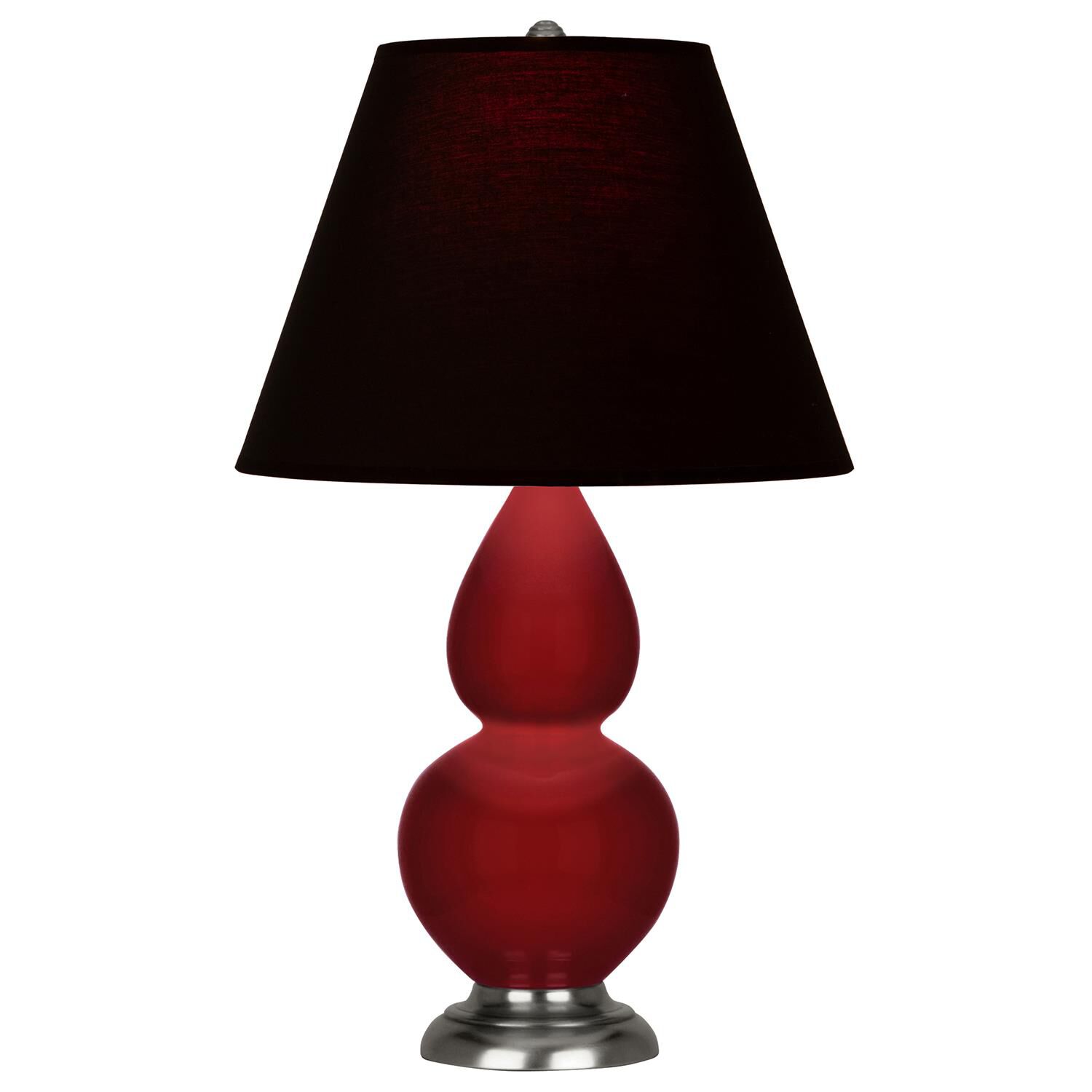 Shown in Sangria finish and Ink Black with Rose Red Lining shade and Antique Silver accent