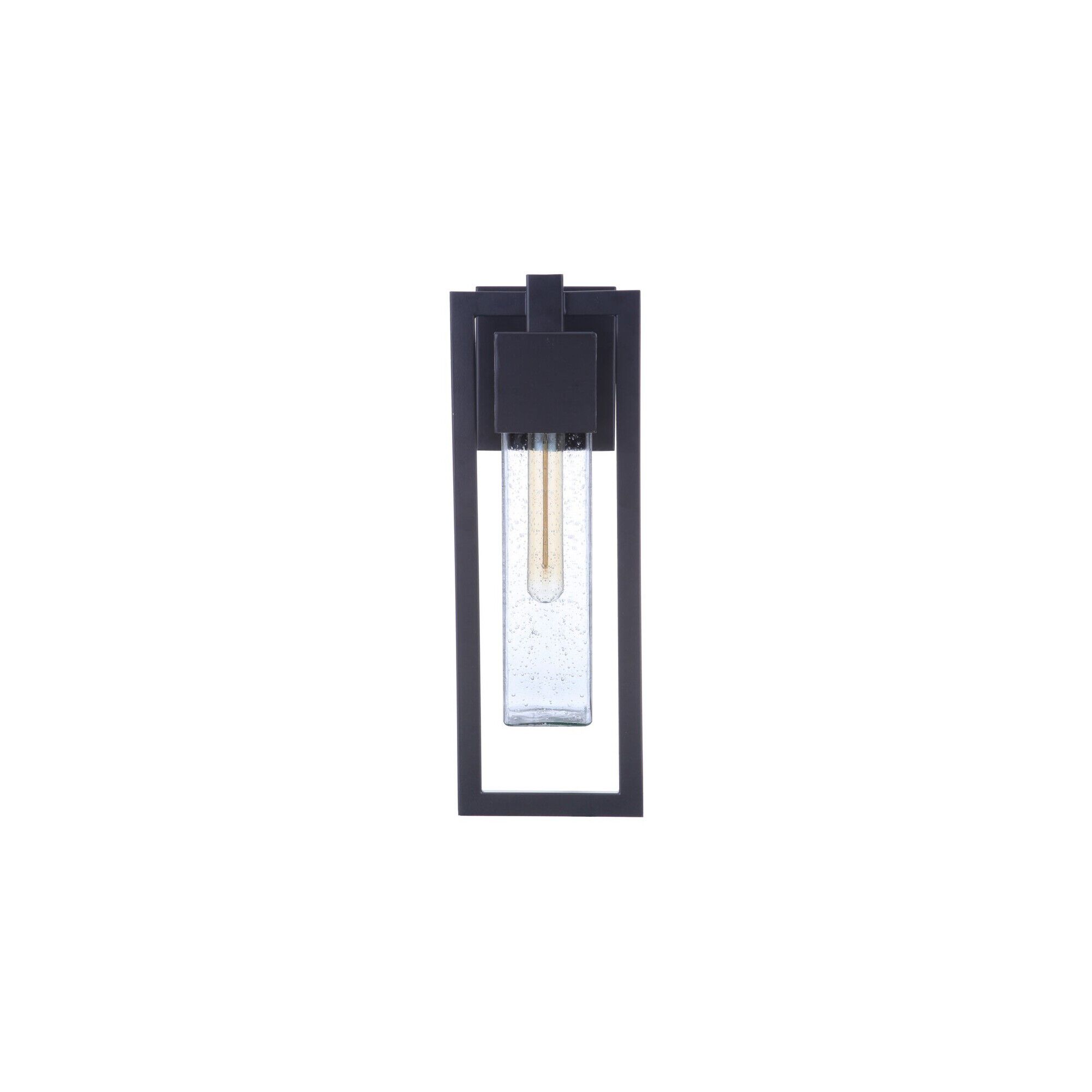 Shown in Midnight finish and Clear Seeded glass and Glass shade