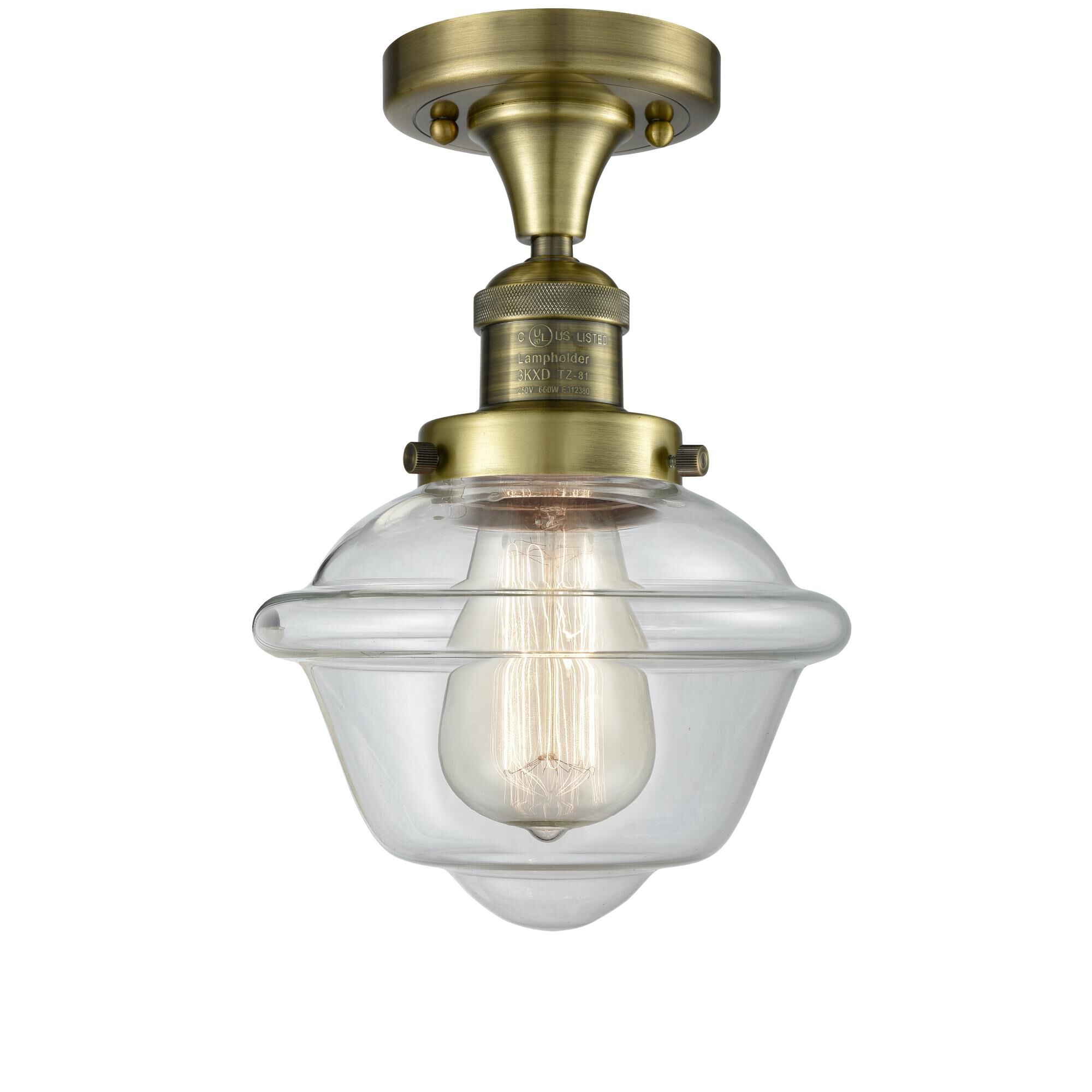 Bruno Marashlian Small Oxford 7 Inch 1 Light Semi Flush Mount by Innovations Lighting
