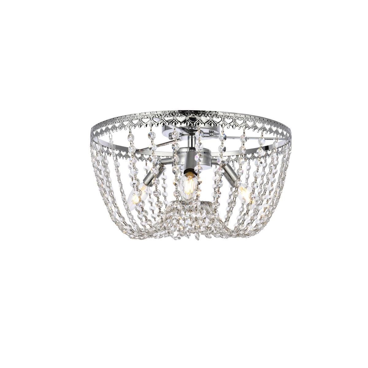 Kylie 16 Inch 3 Light Flush Mount by Elegant Lighting