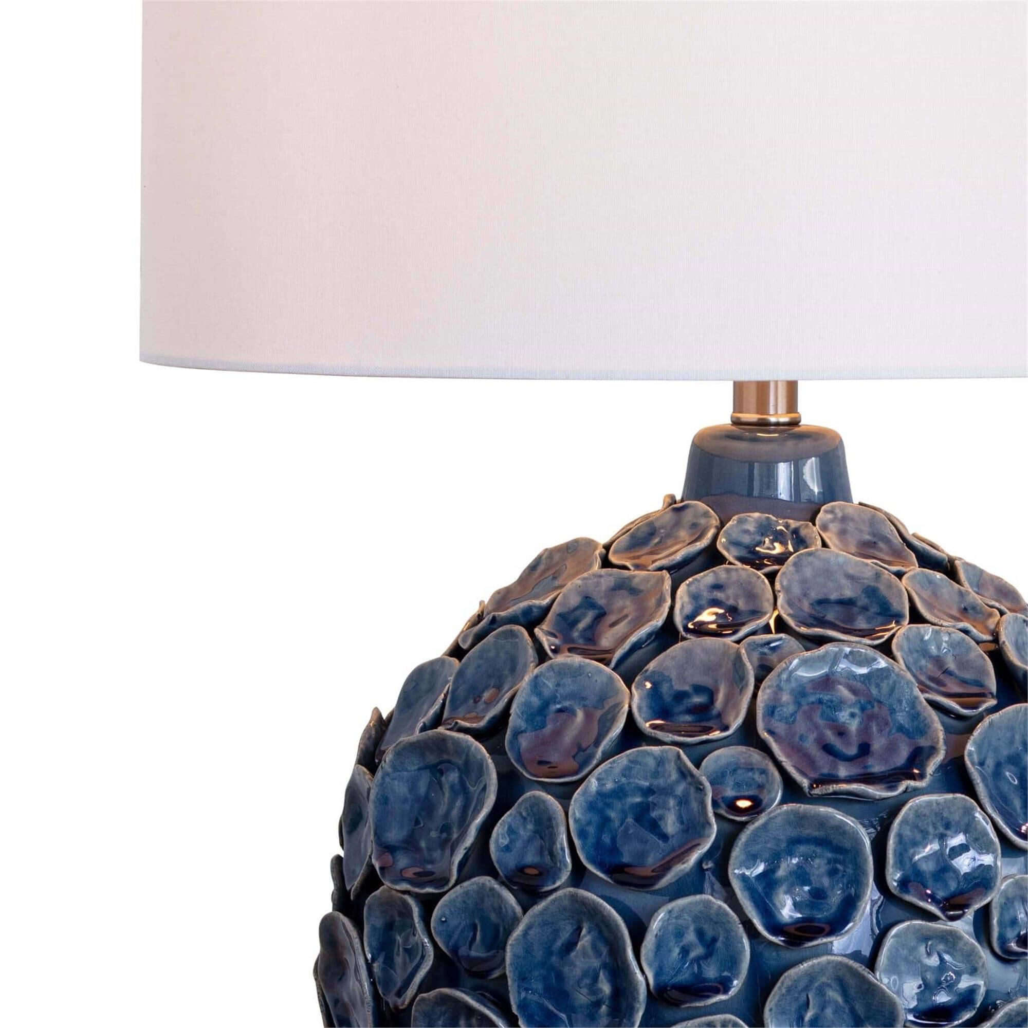 Shown in Blue finish and Linen shade