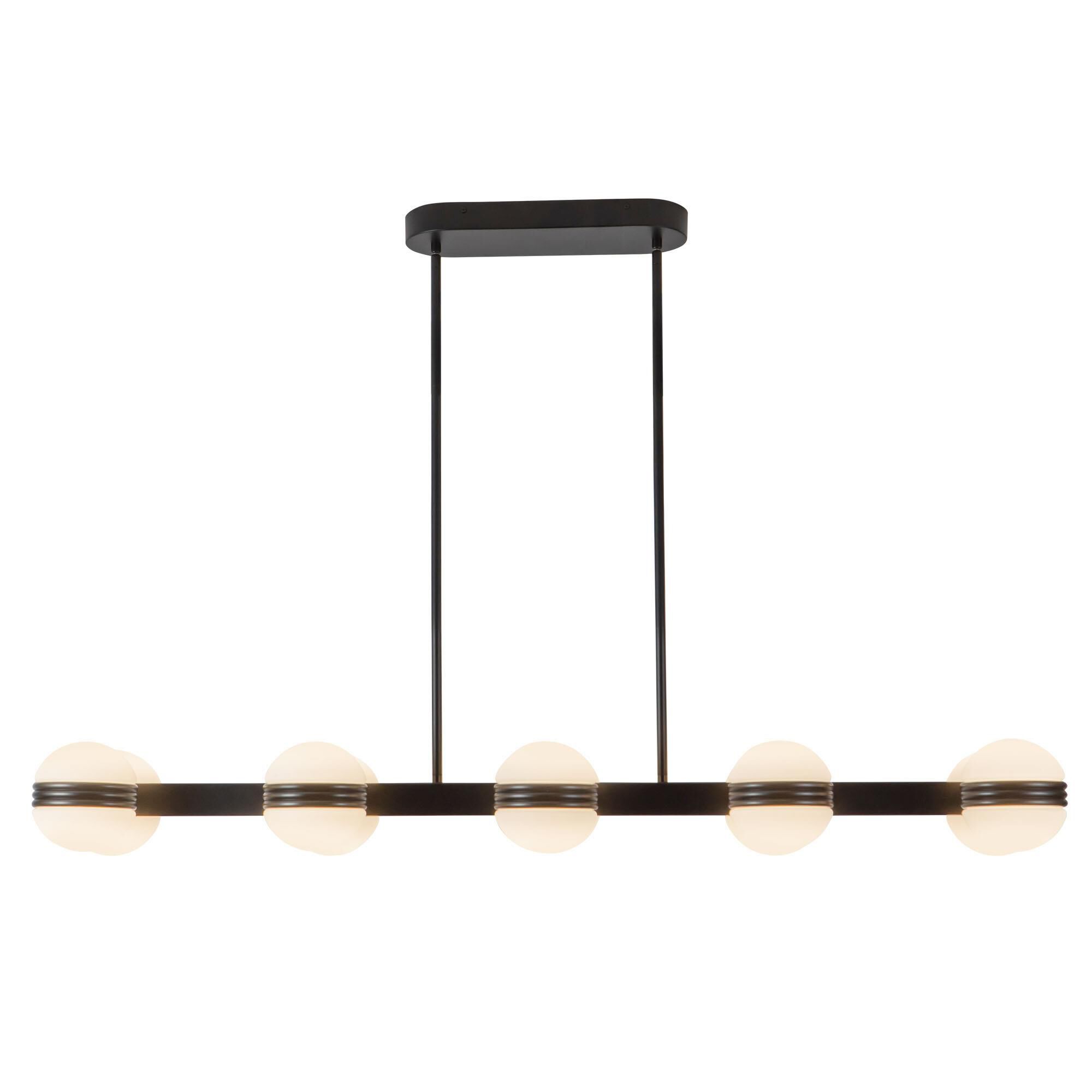 Shown in Black finish and Matte Opal glass