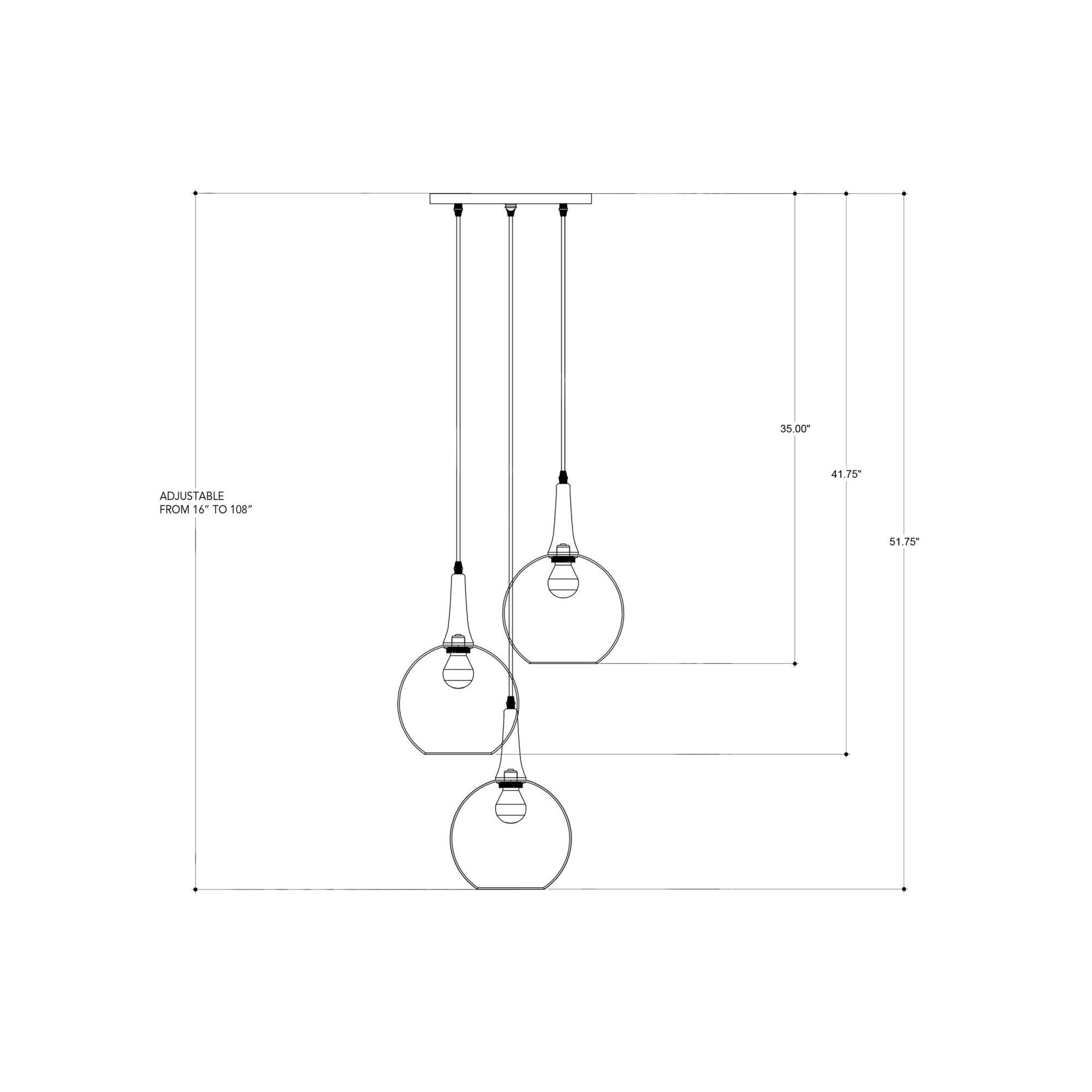 Beckett Trio 3 Light Multi Light Pendant by Currey and Company