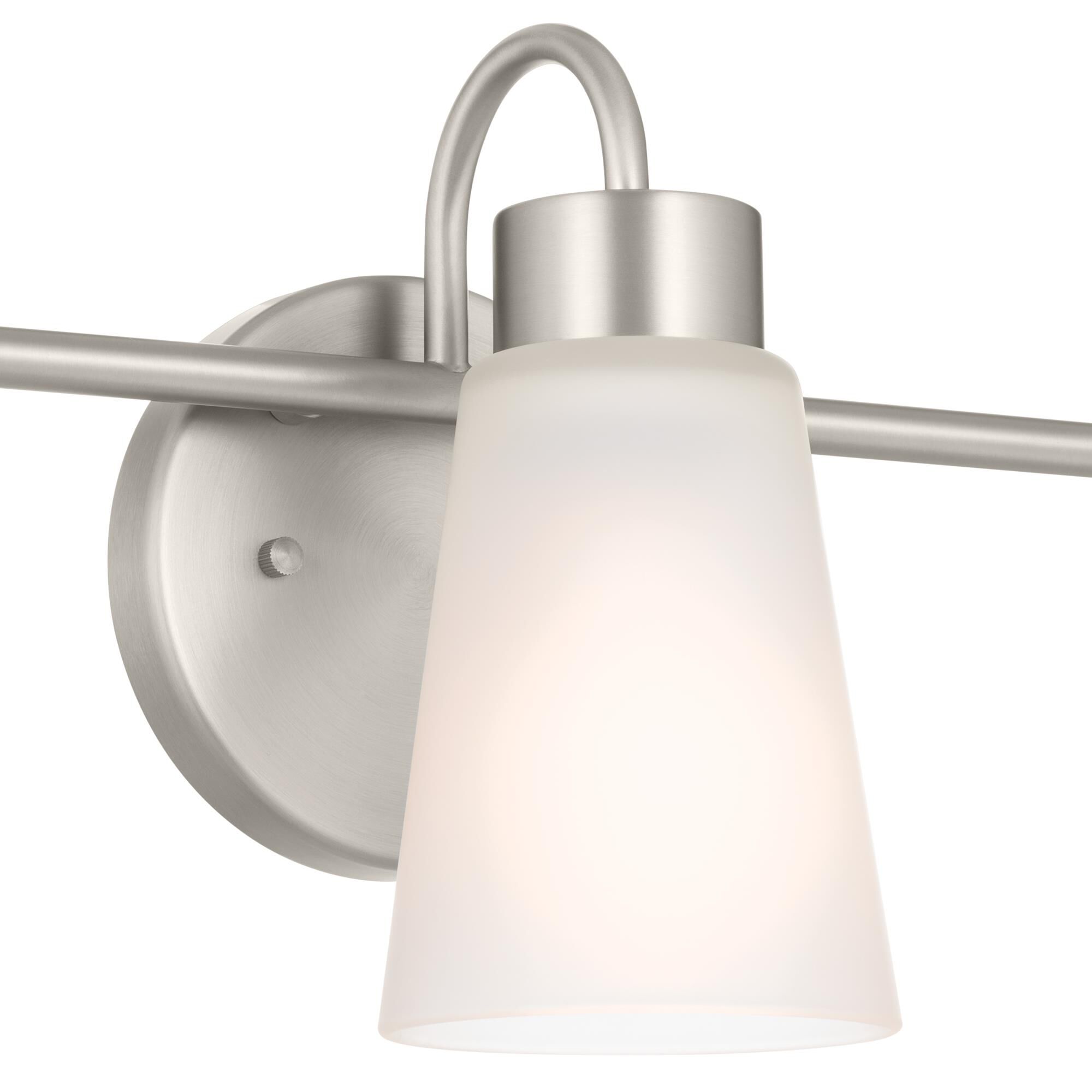 Shown in Brushed Nickel finish and Clear glass