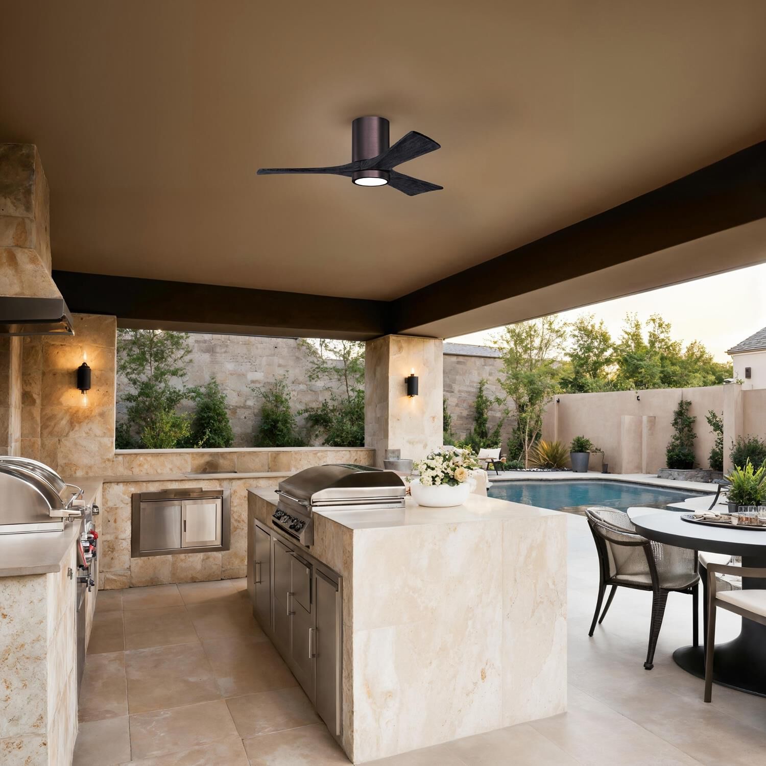 Irene 42 Inch Flush Mount Fan with Light Kit by Matthews Fan Company